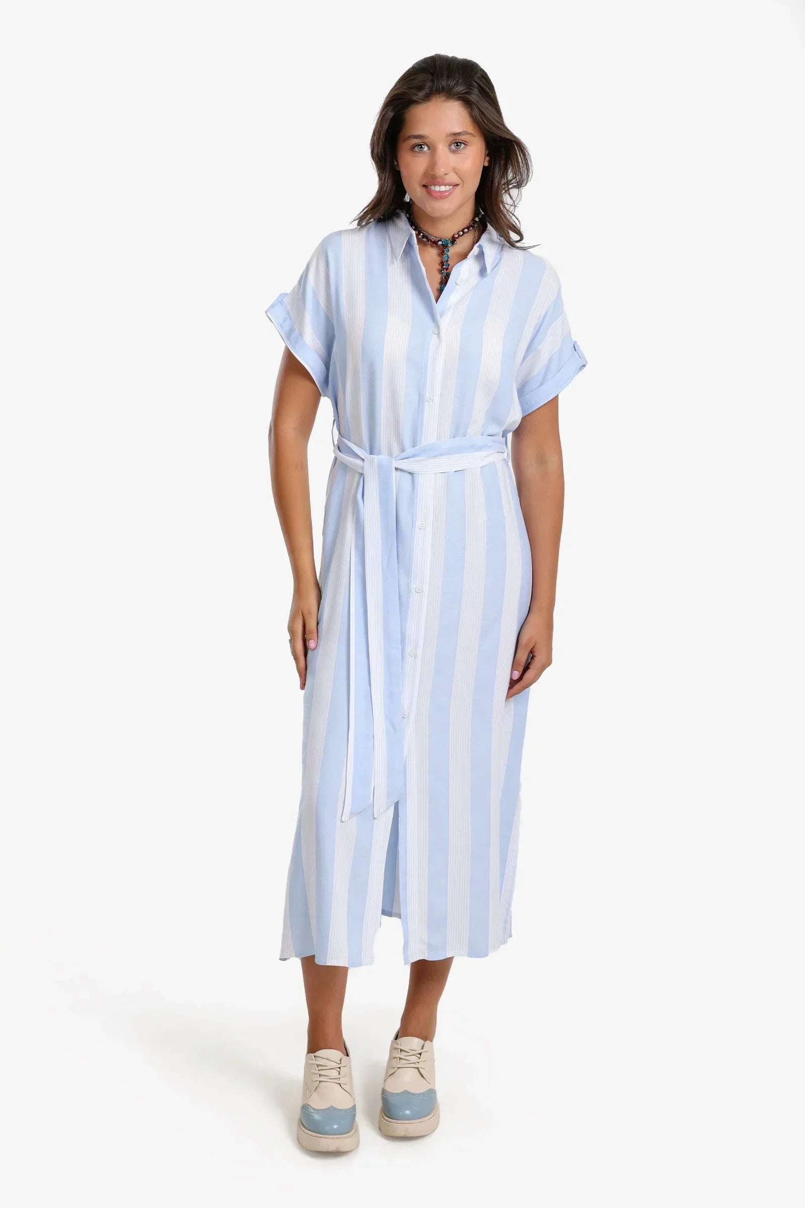 Clue - Voile Striped Shirt Dress 5