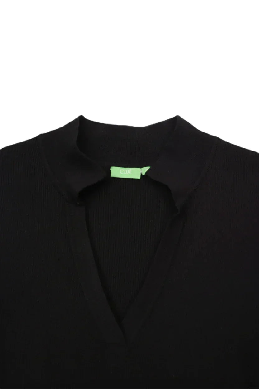 Clue - V-Neck Ribbed Dress 9
