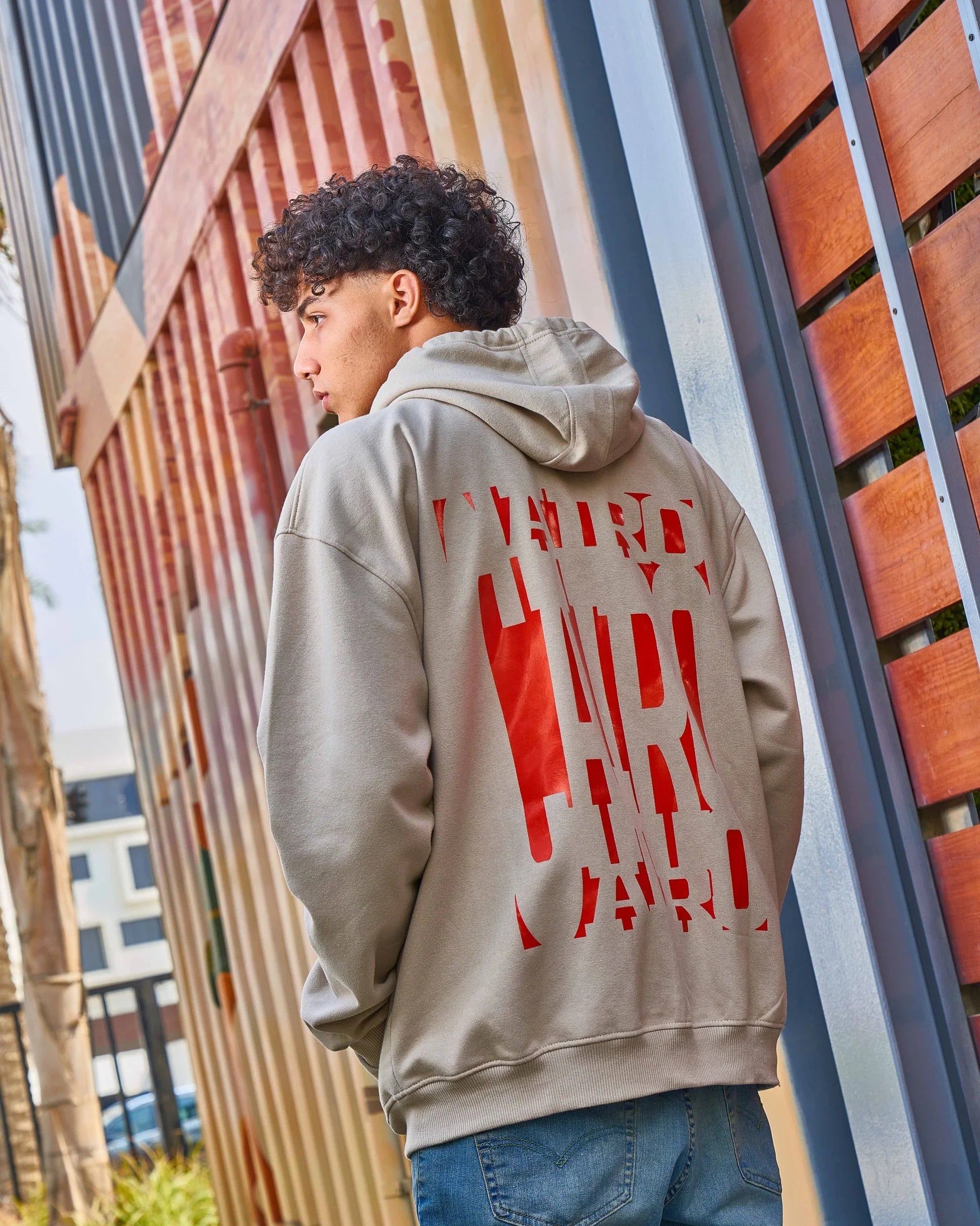 NAS Trends - Cairo Unisex Oversized Zip-up Hoodie-Beige 1