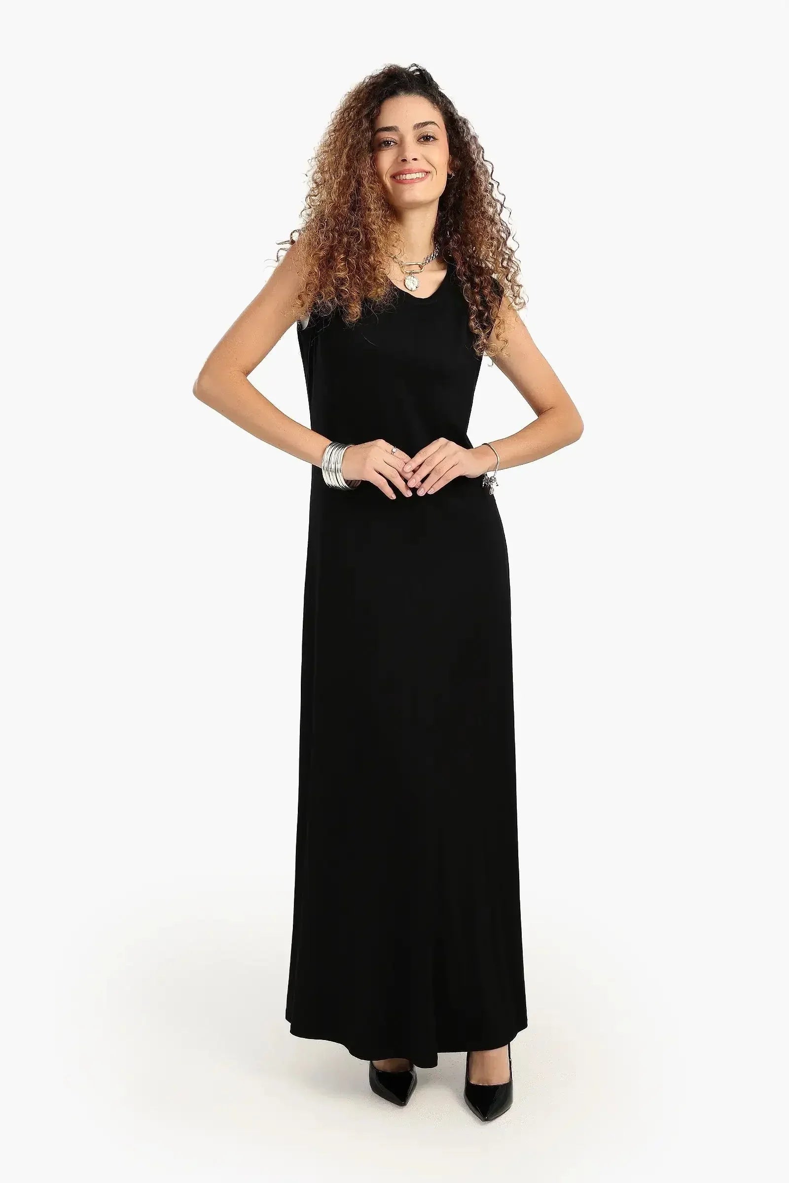 Carina - Viscose Solid Pattern Dress 8