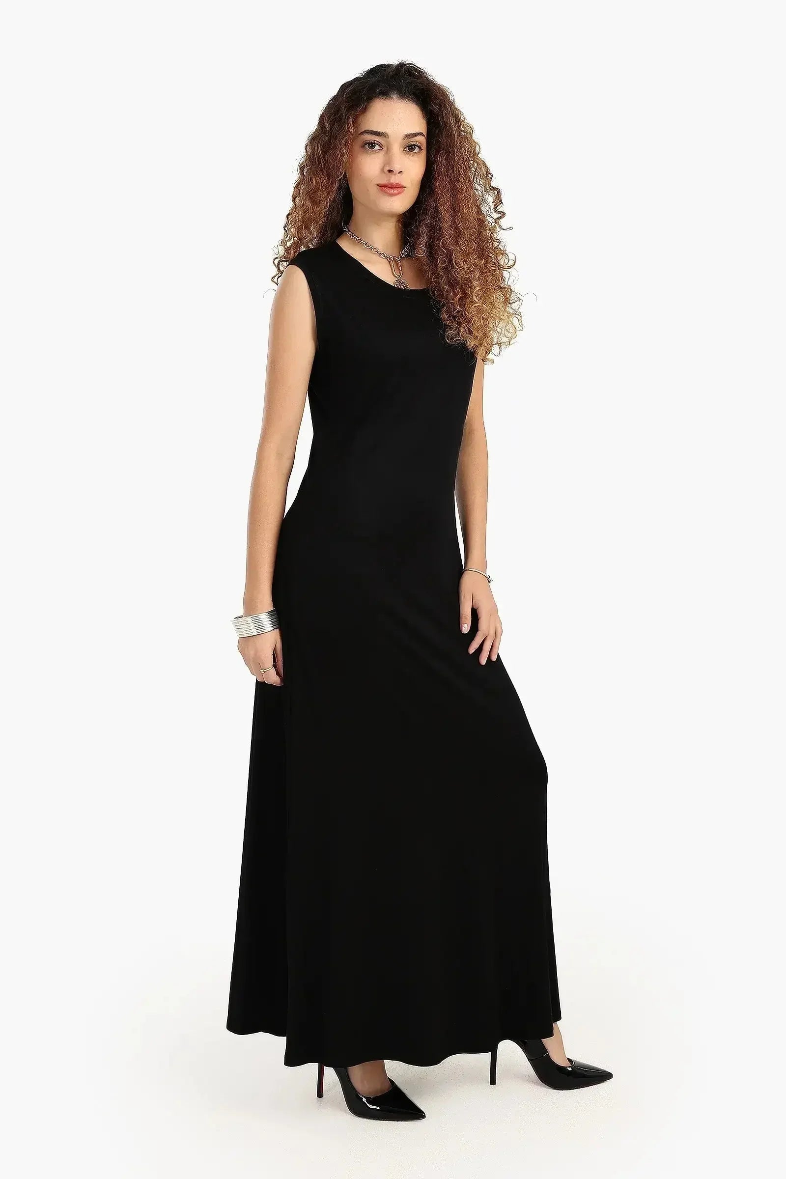 Carina - Viscose Solid Pattern Dress 9