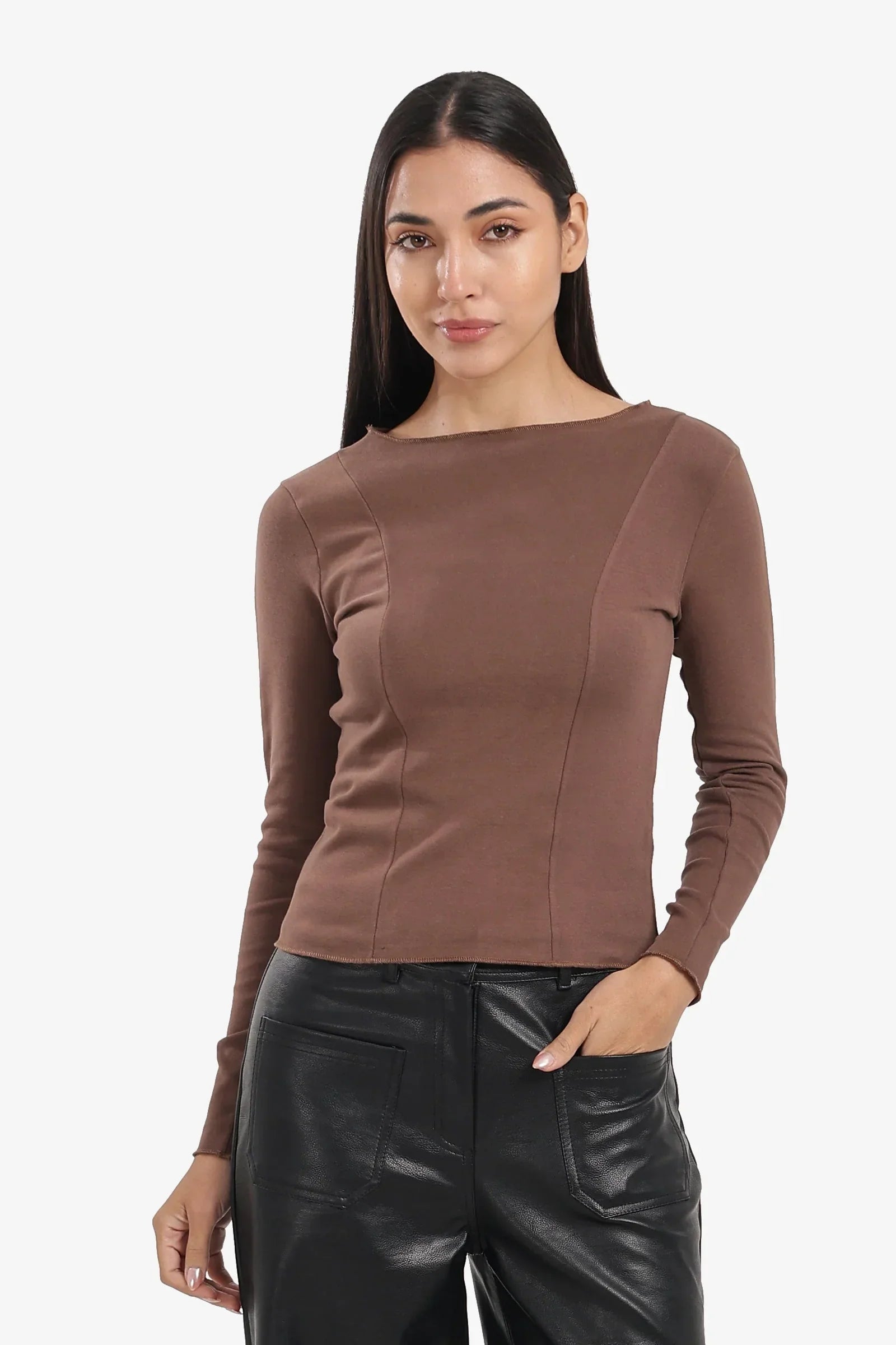 Carina - Slim Boat Neck Top 1