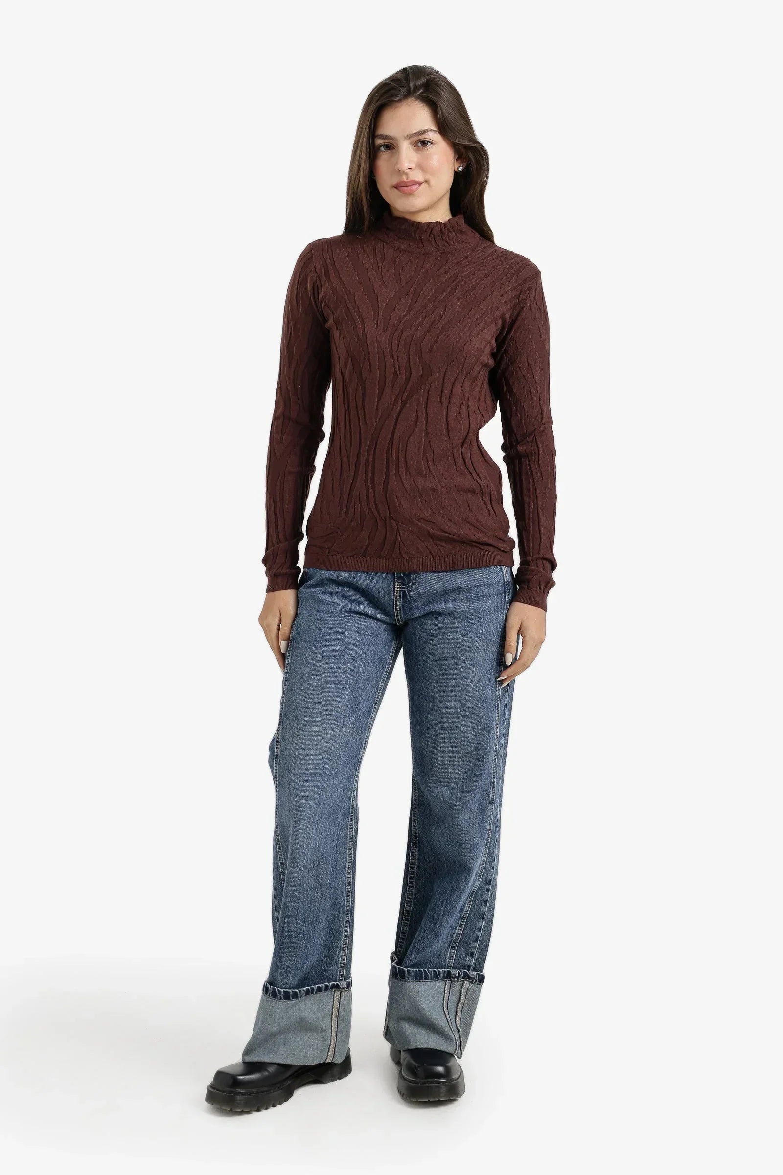 Carina - Textured Mock-Neck Pullover 4