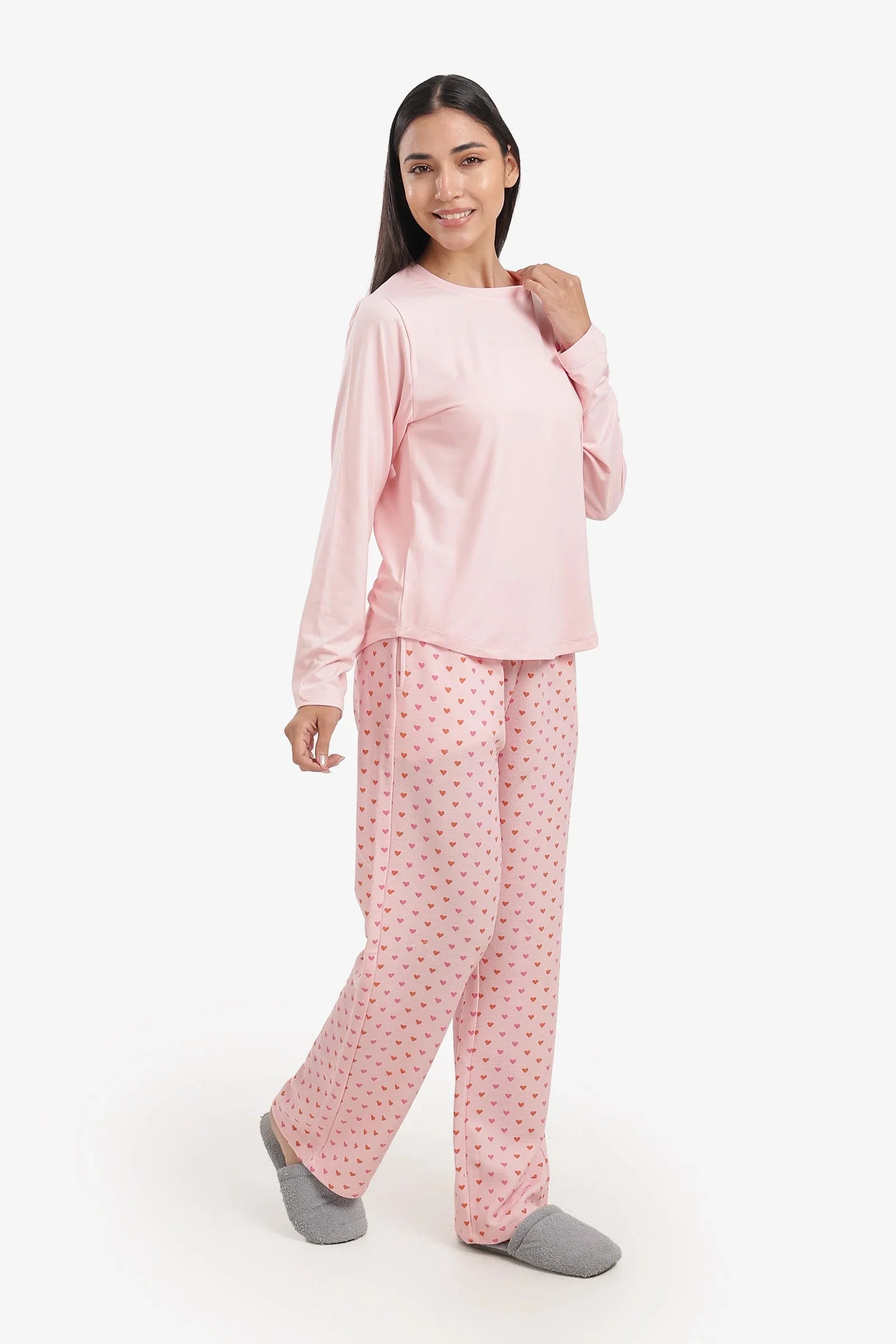 Carina - Heart Print Pyjama Set 2