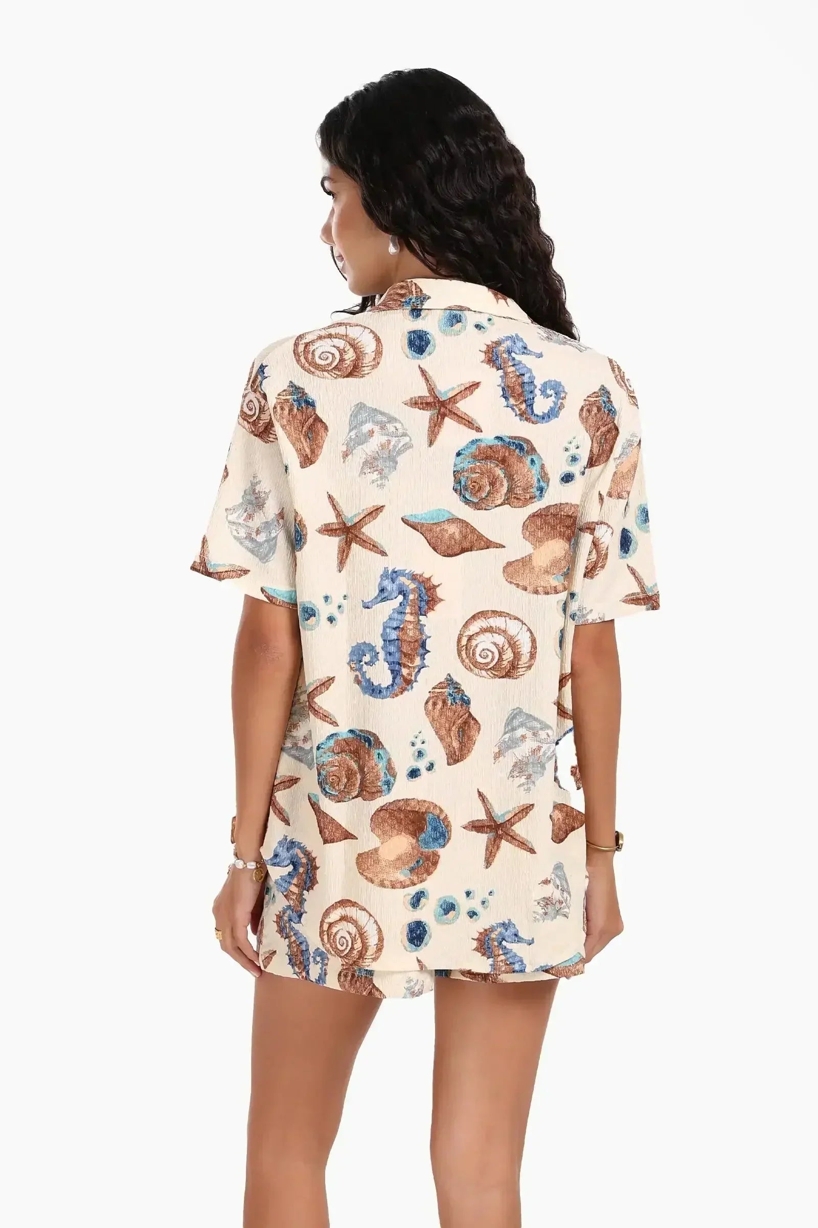 Carina - Seashell Print Beach Shirt 3