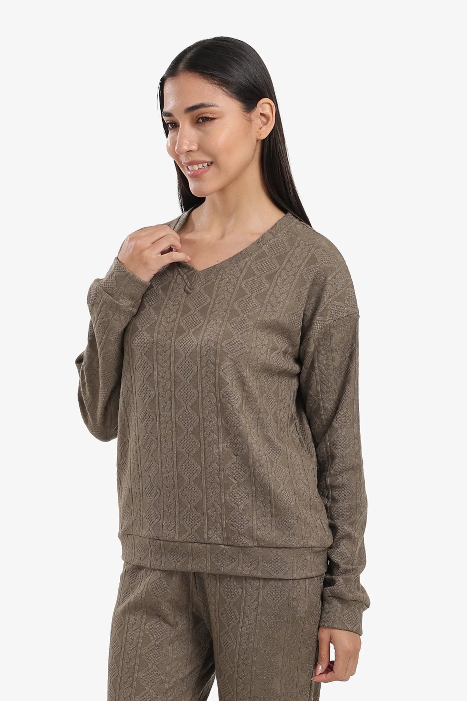 Carina - Cable Knit Pattern Pyjama Set 16