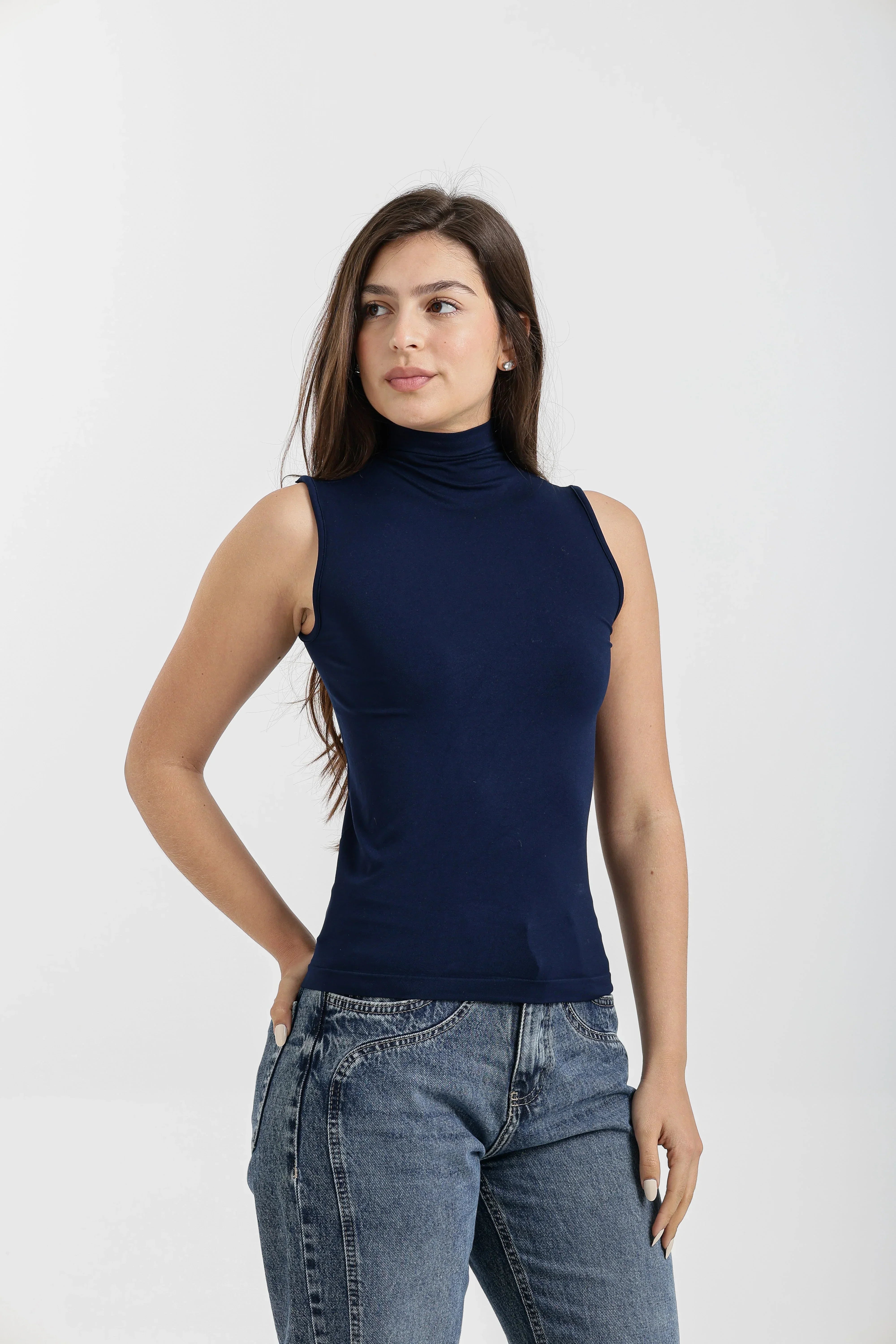 Carina - Sleeveless High Neck Top 14