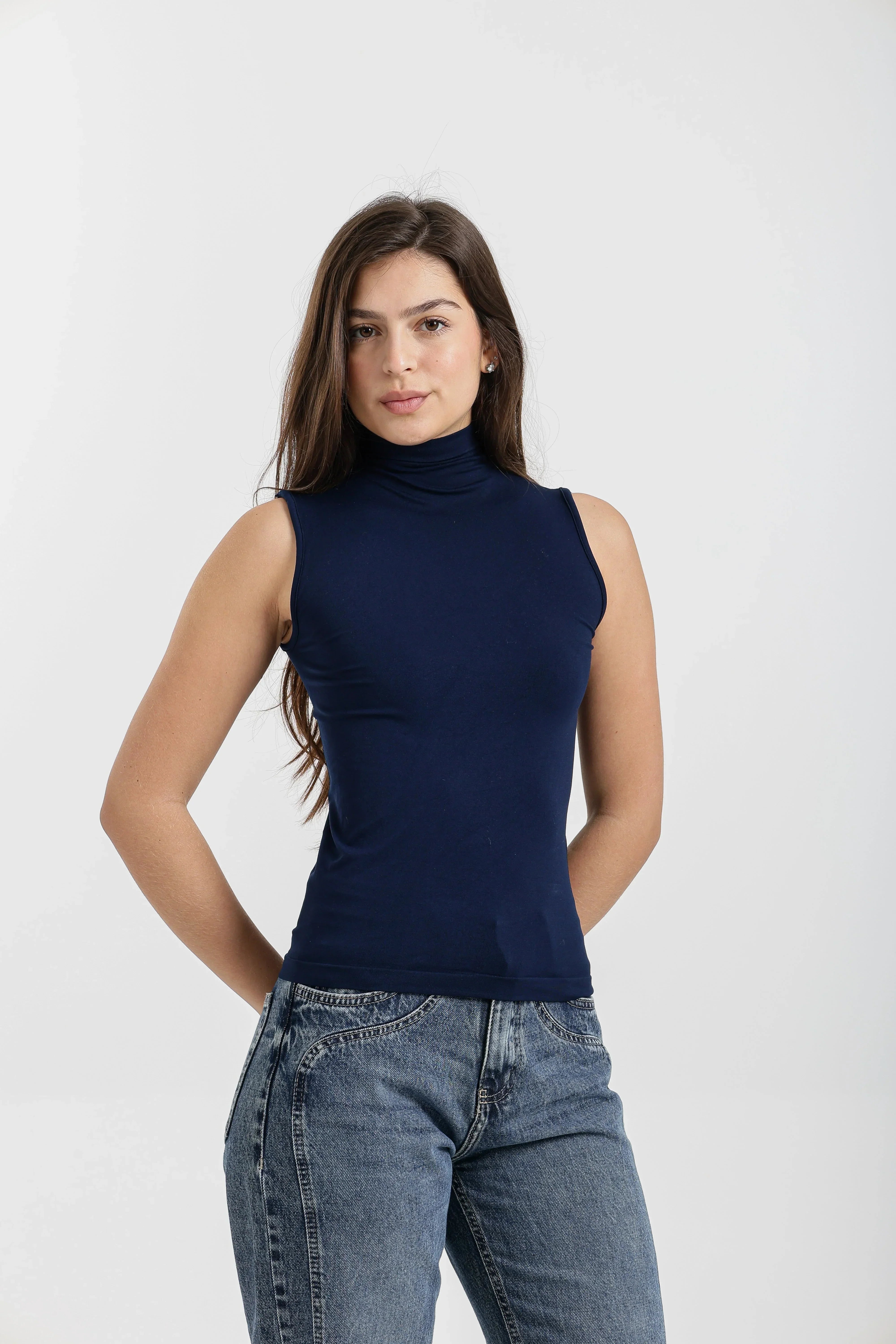 Carina - Sleeveless High Neck Top 13