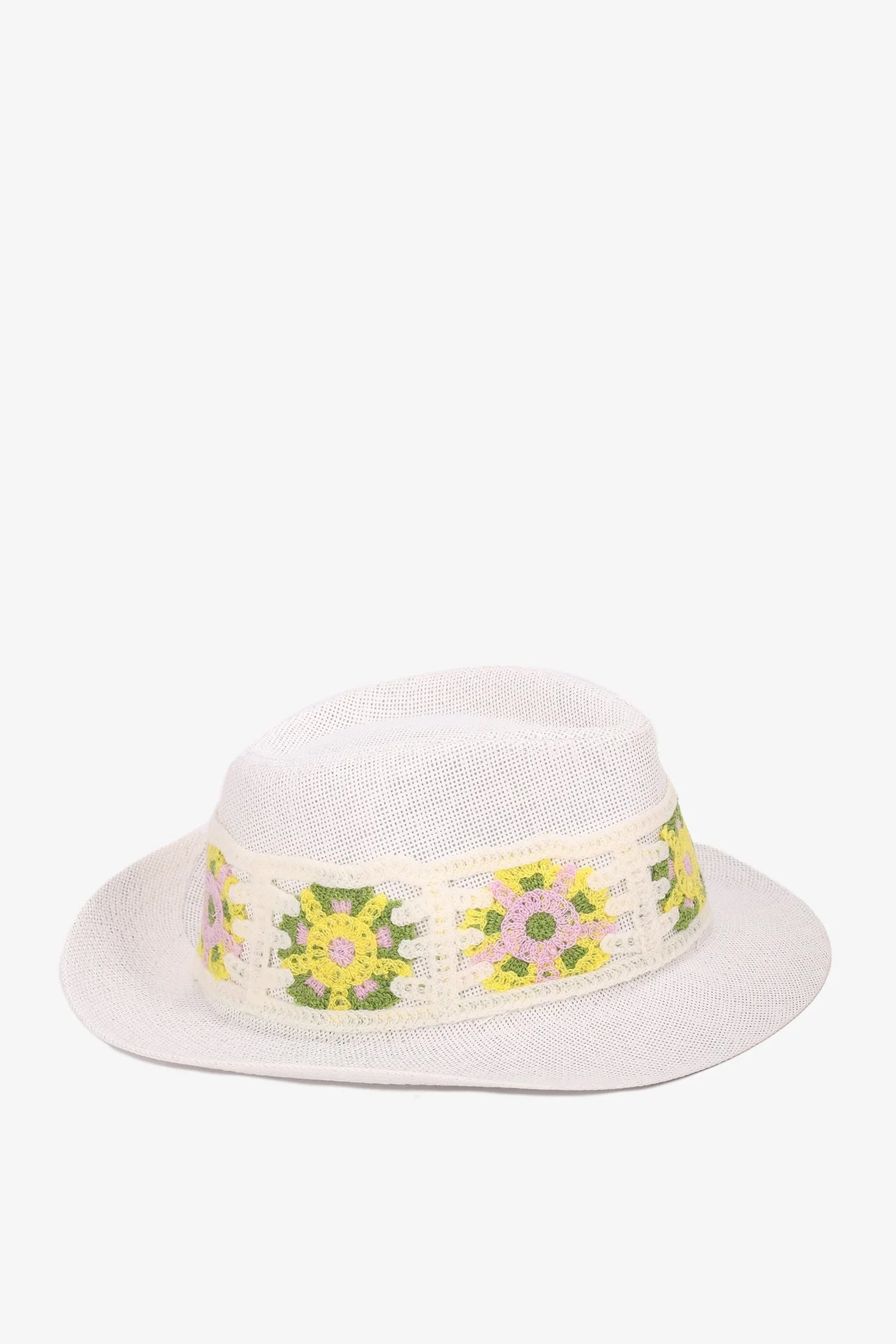 Carina - Floral Embroidered Beach Hat 1