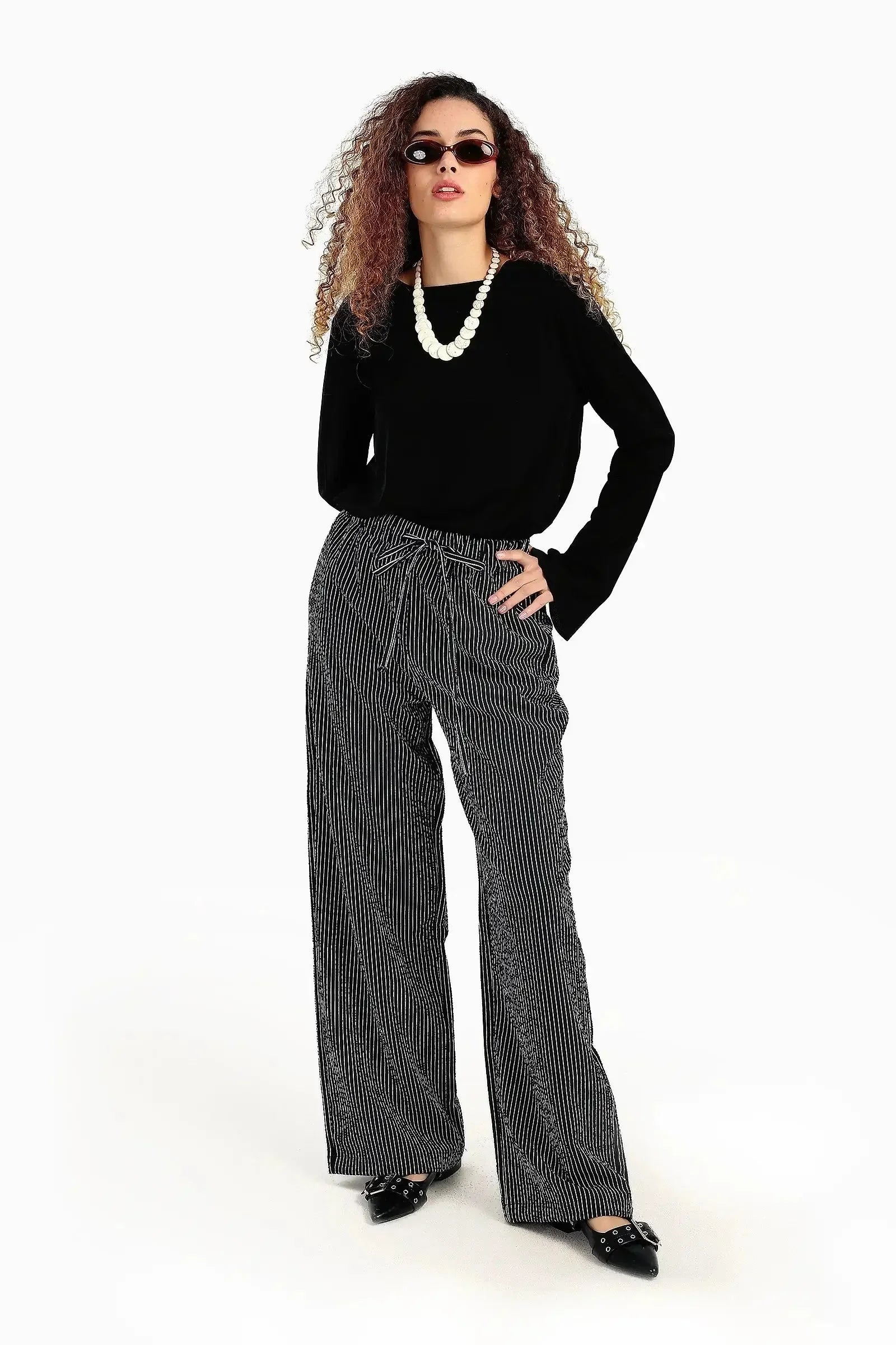 Carina - Black Blouse with Bell Sleeves 4