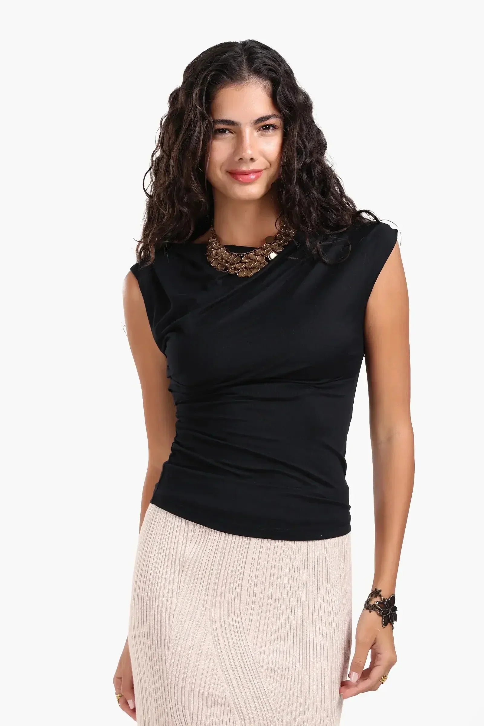 Carina - Boat Neck Slim Fit Top 13