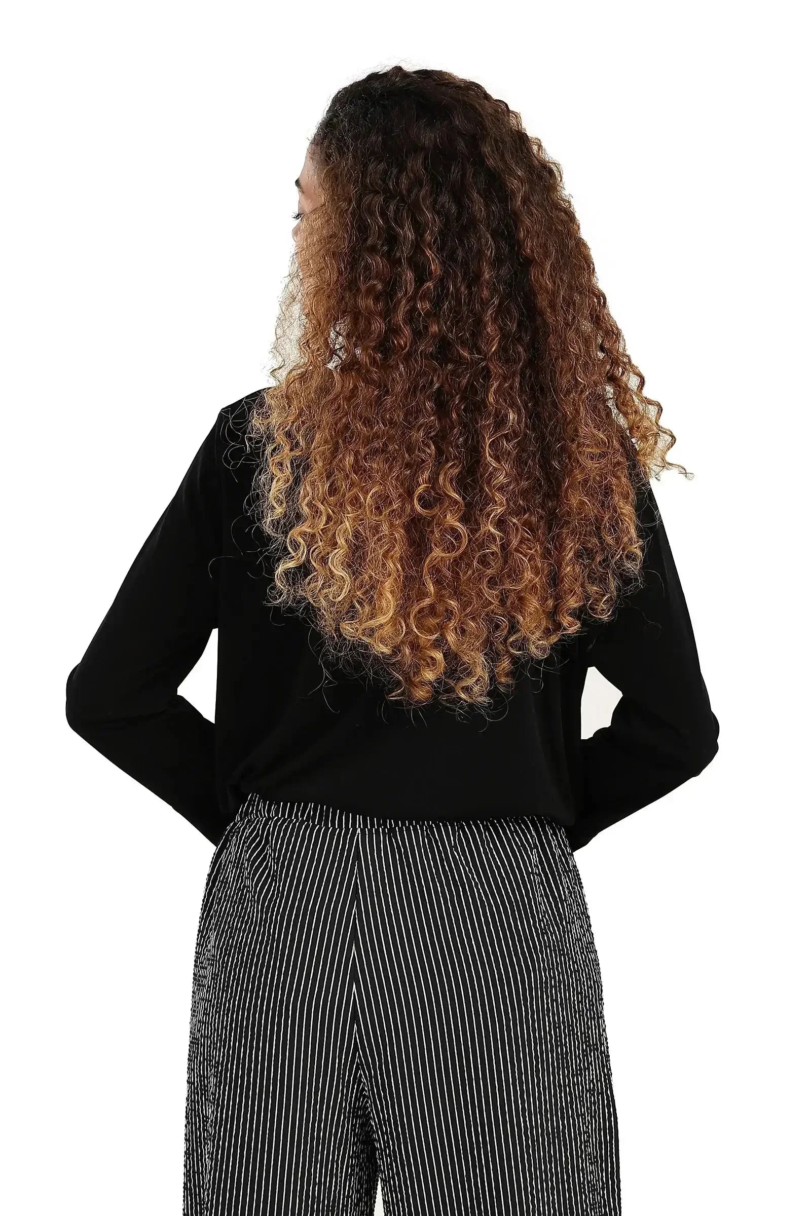 Carina - Black Blouse with Bell Sleeves 2