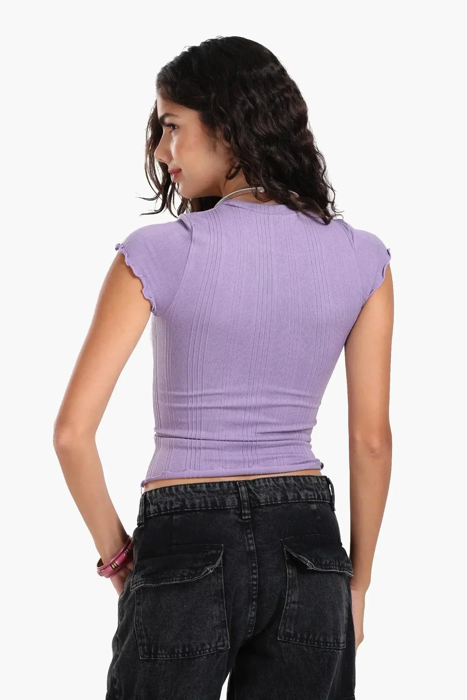 Carina - Seamless Ribbed Slim Fit Top 2