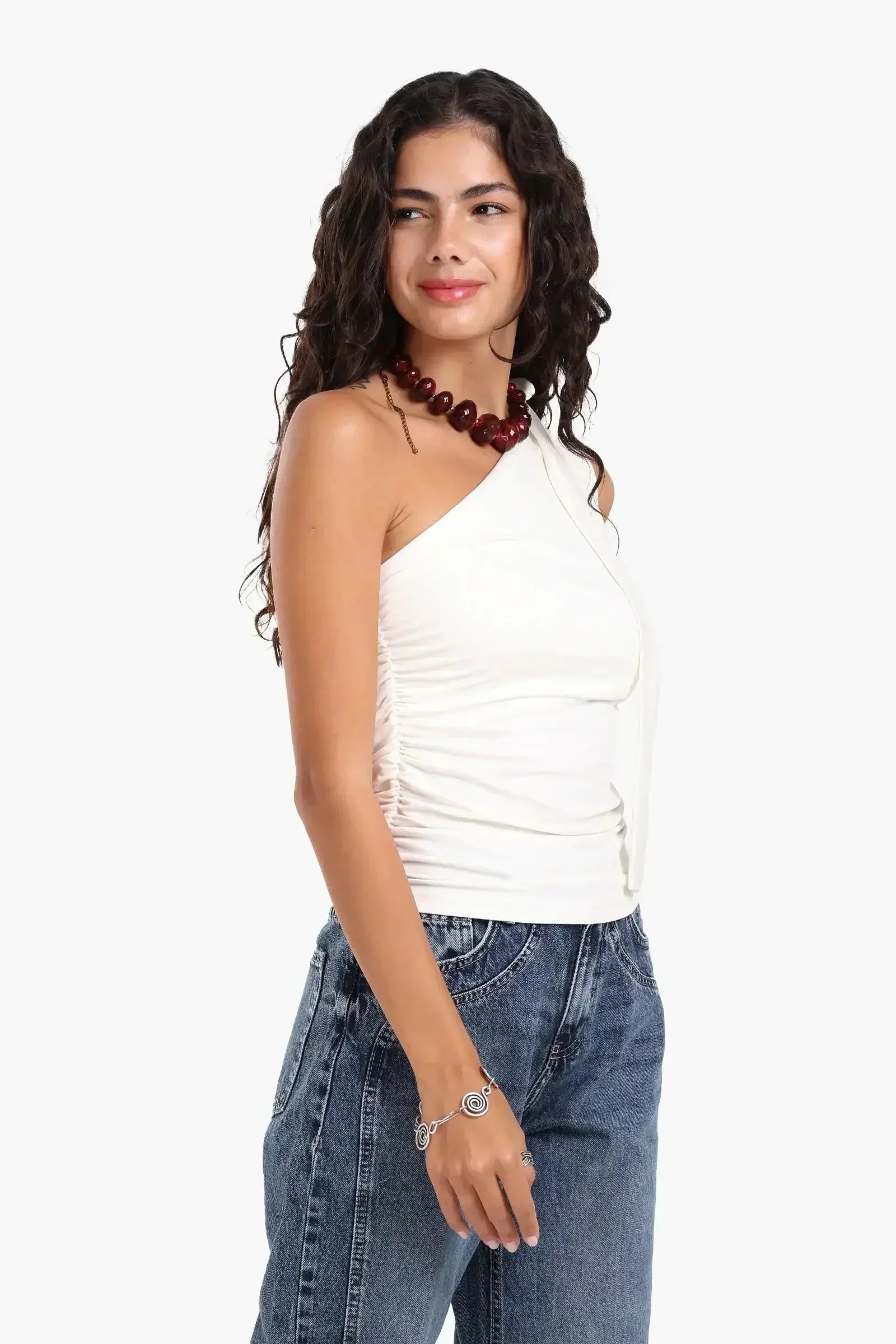 Carina - One Shoulder Ruched Top 10