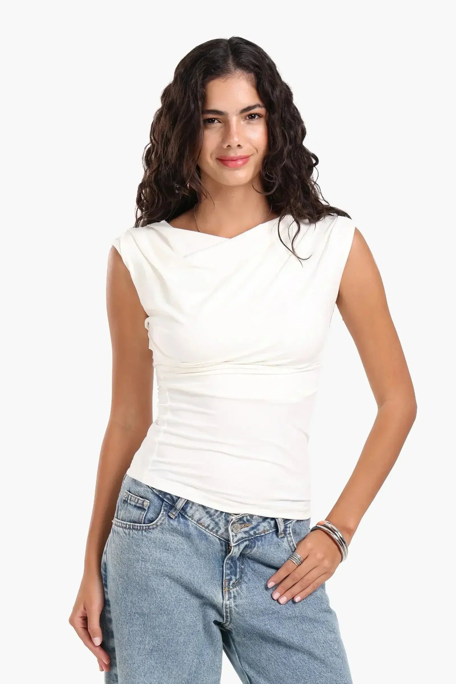 Carina - Boat Neck Slim Fit Top 5