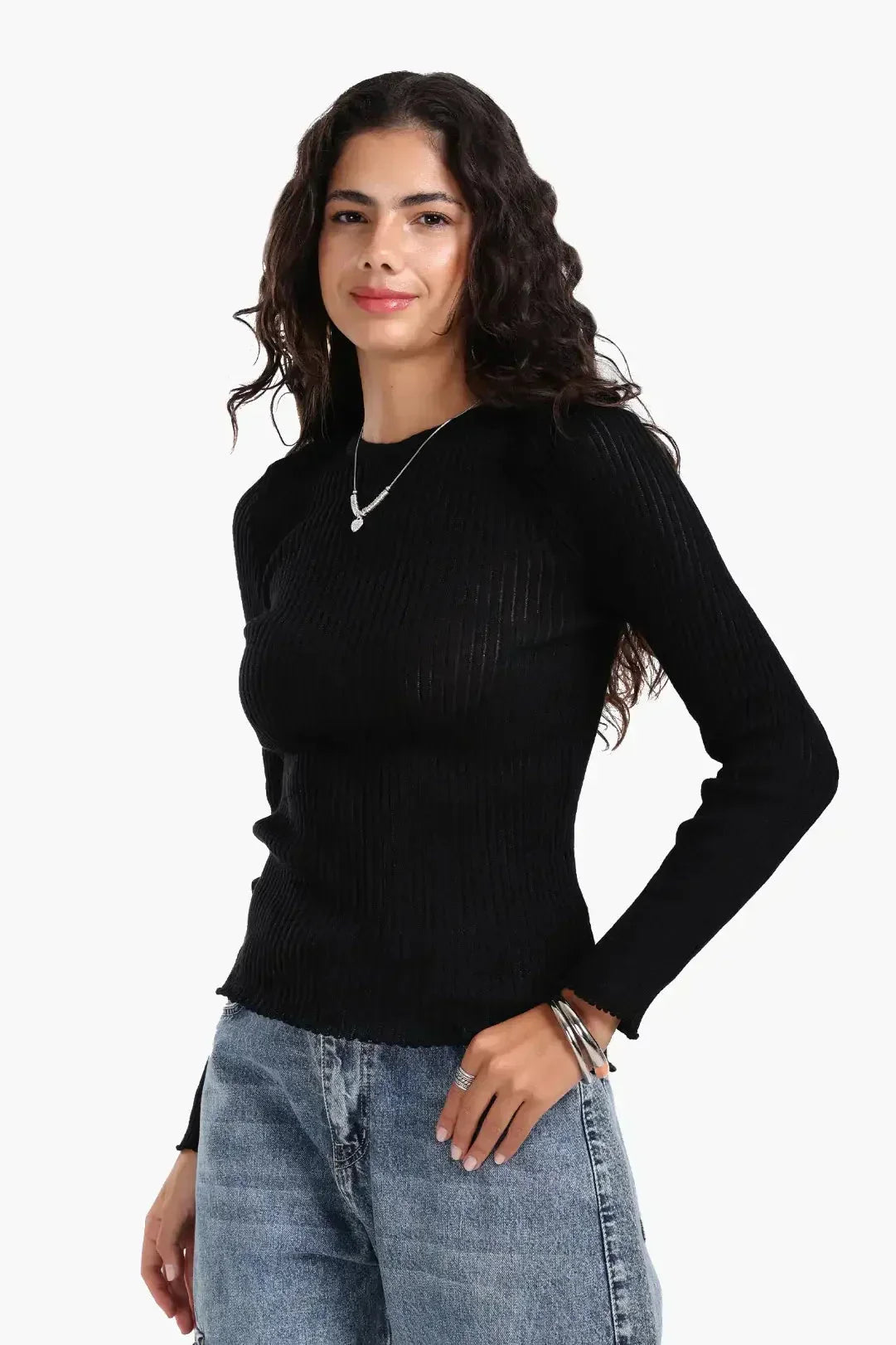 Carina - Frilled Hem Ribbed Top 6