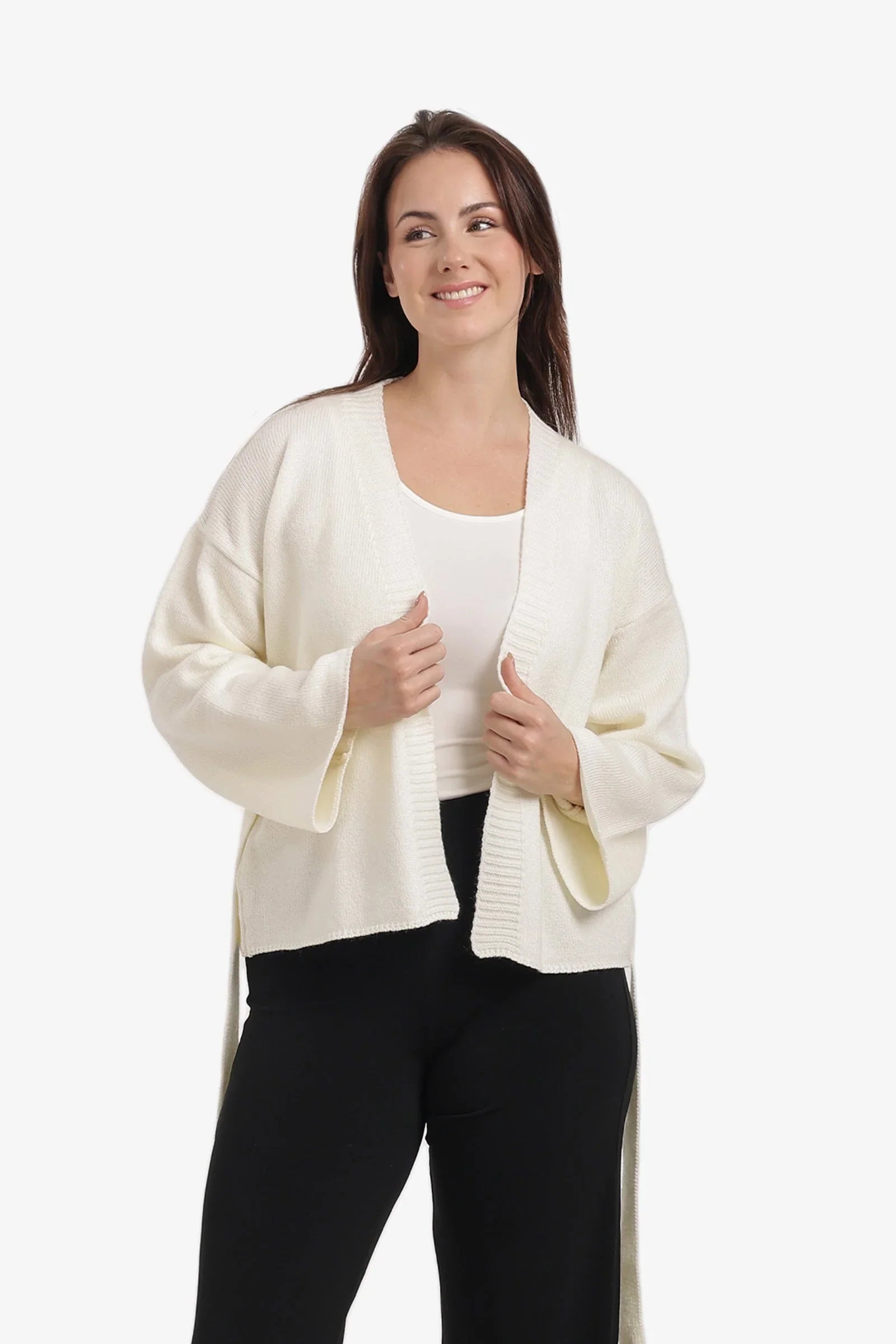 Carina - Ribbed-Trim Knit Cardigan 1