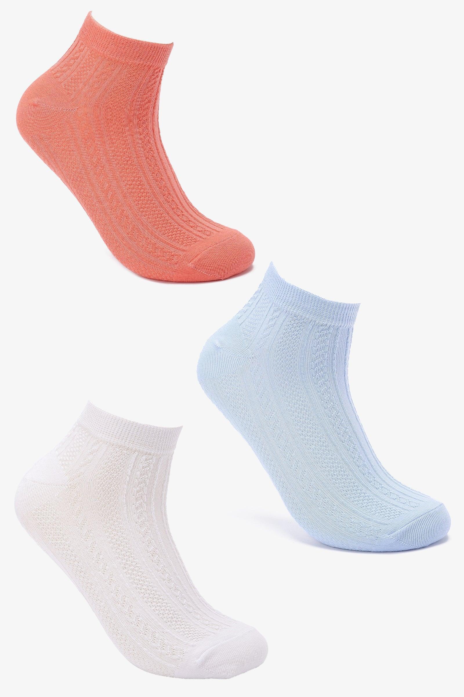 Clue - Textured Cotton Socks - 3 Pairs 1