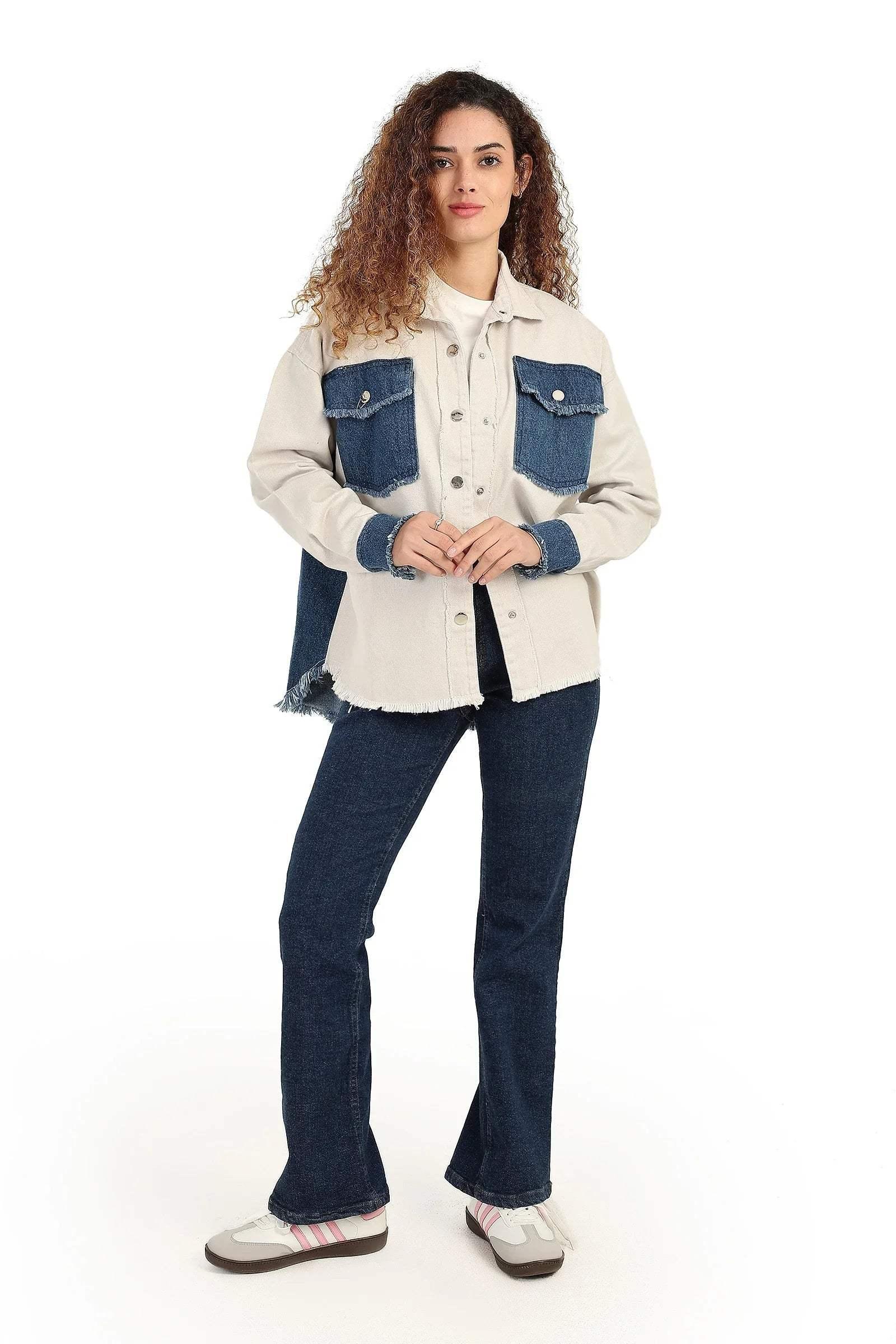 Carina - Gabardine & Denim Shirt 5