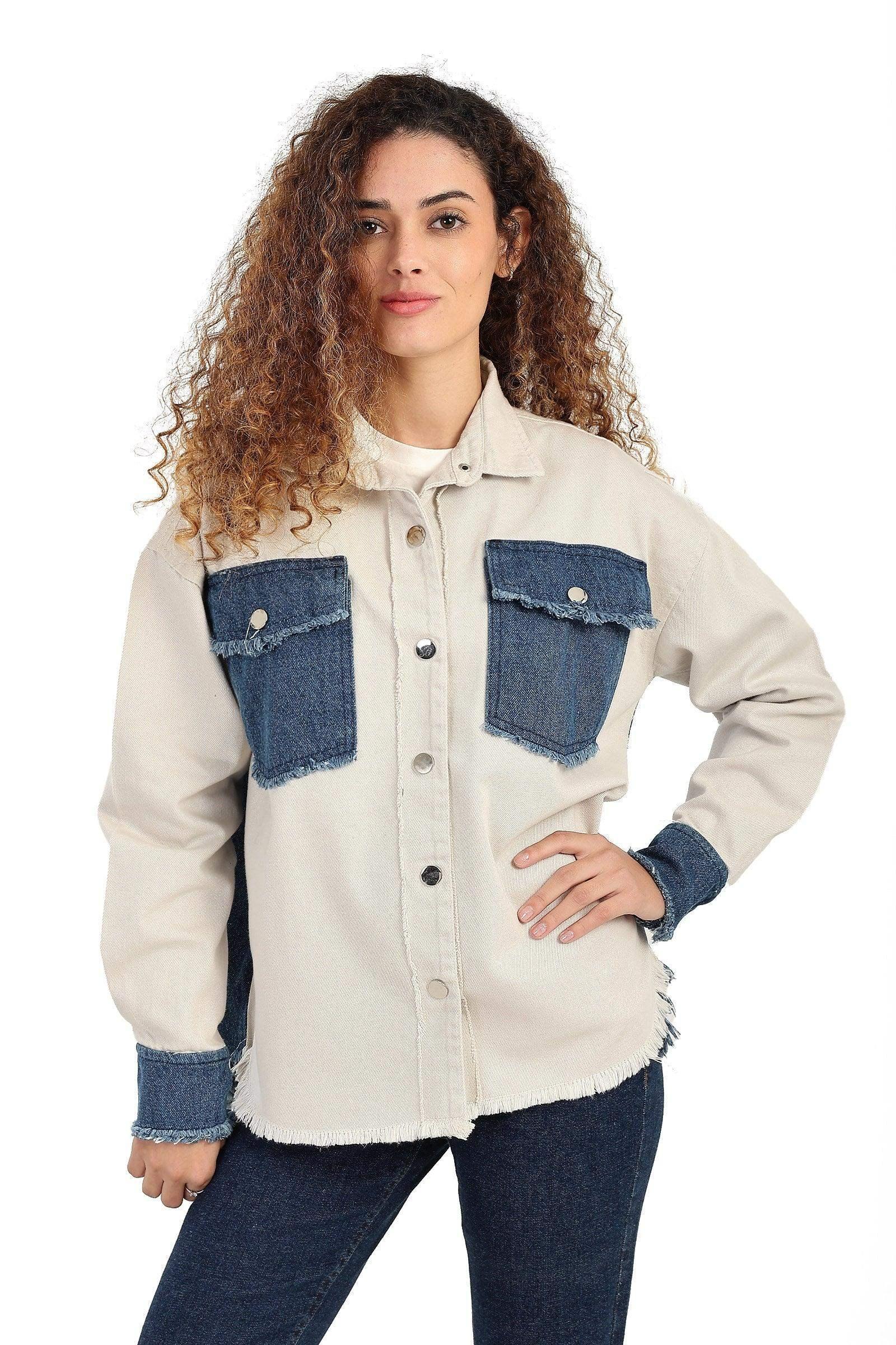 Carina - Gabardine & Denim Shirt 1