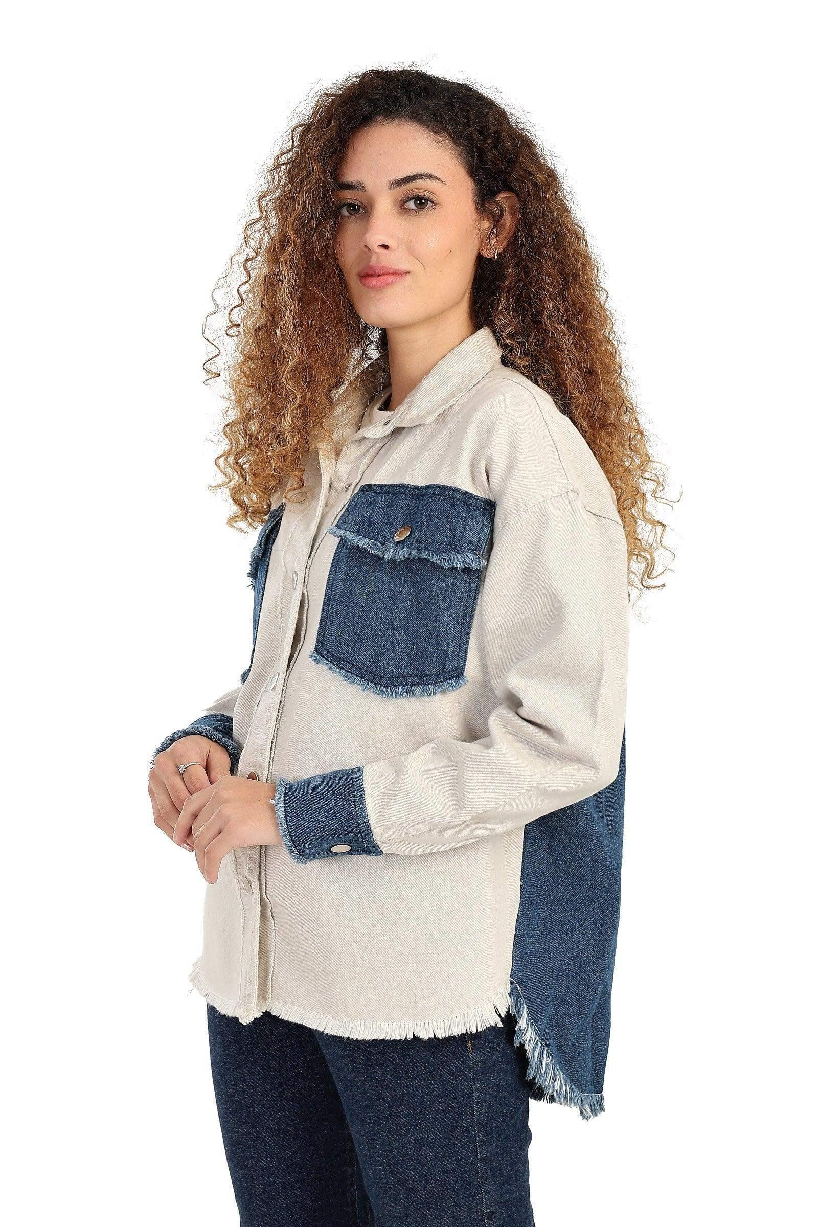 Carina - Gabardine & Denim Shirt 2