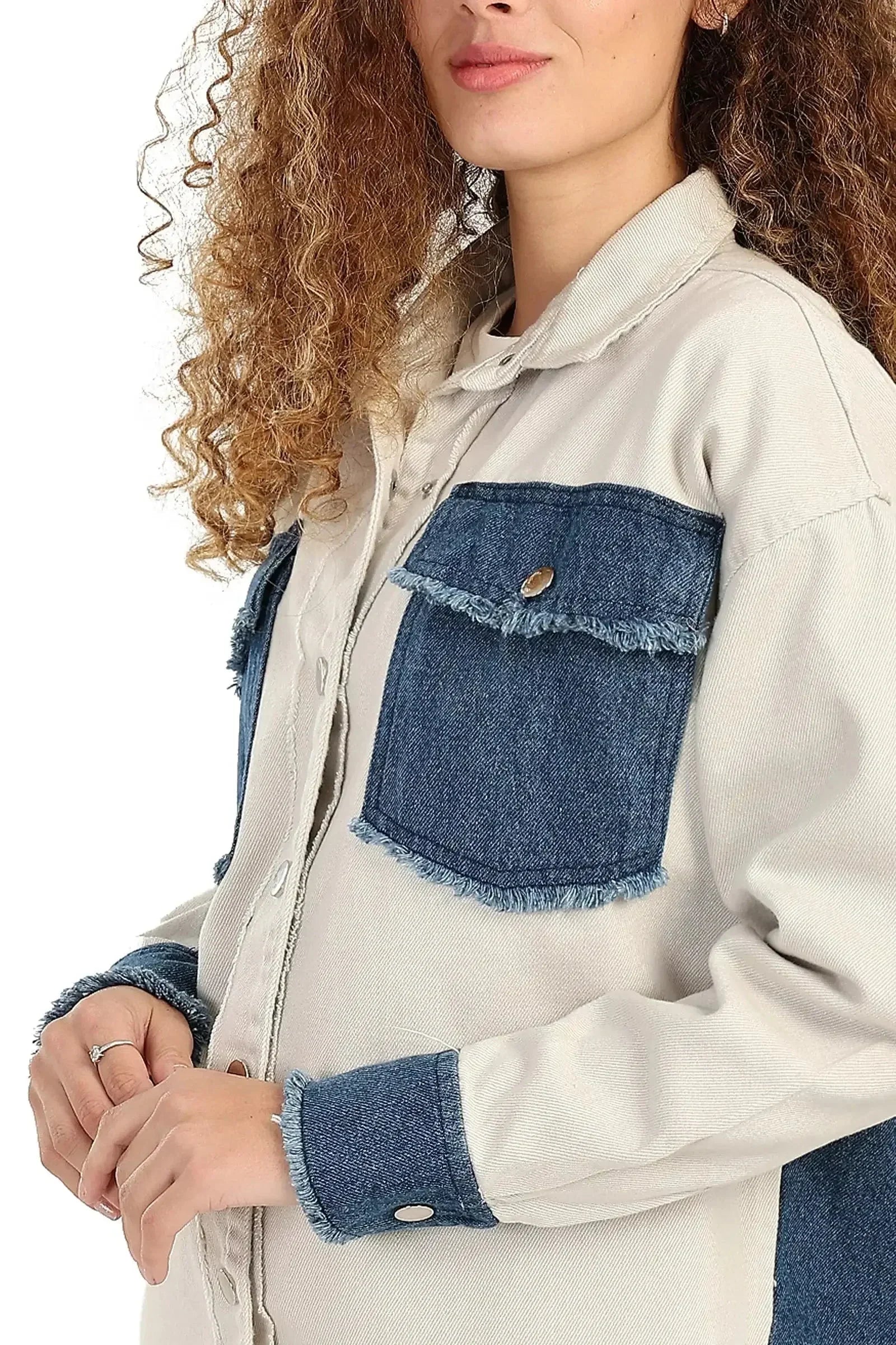 Carina - Gabardine & Denim Shirt 4