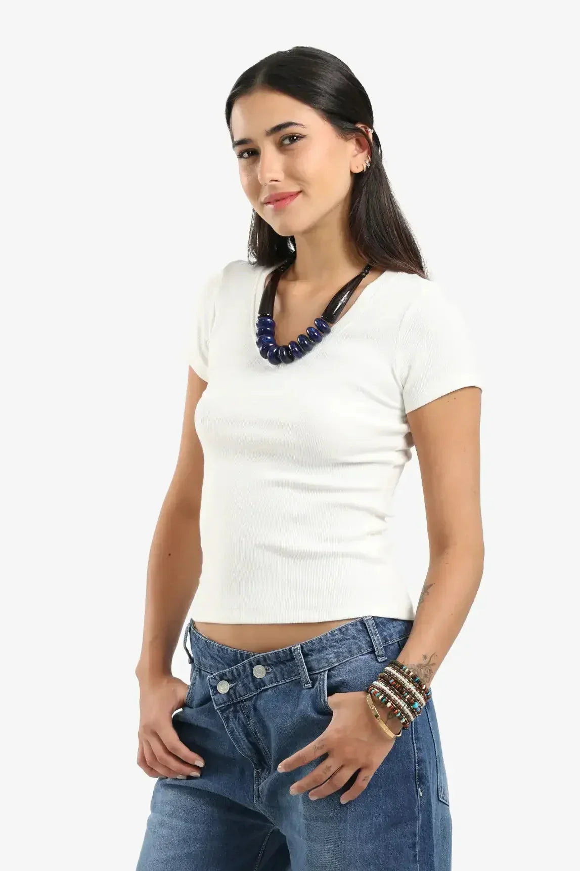 Carina - Ribbed V-Neck Fitted Top 5