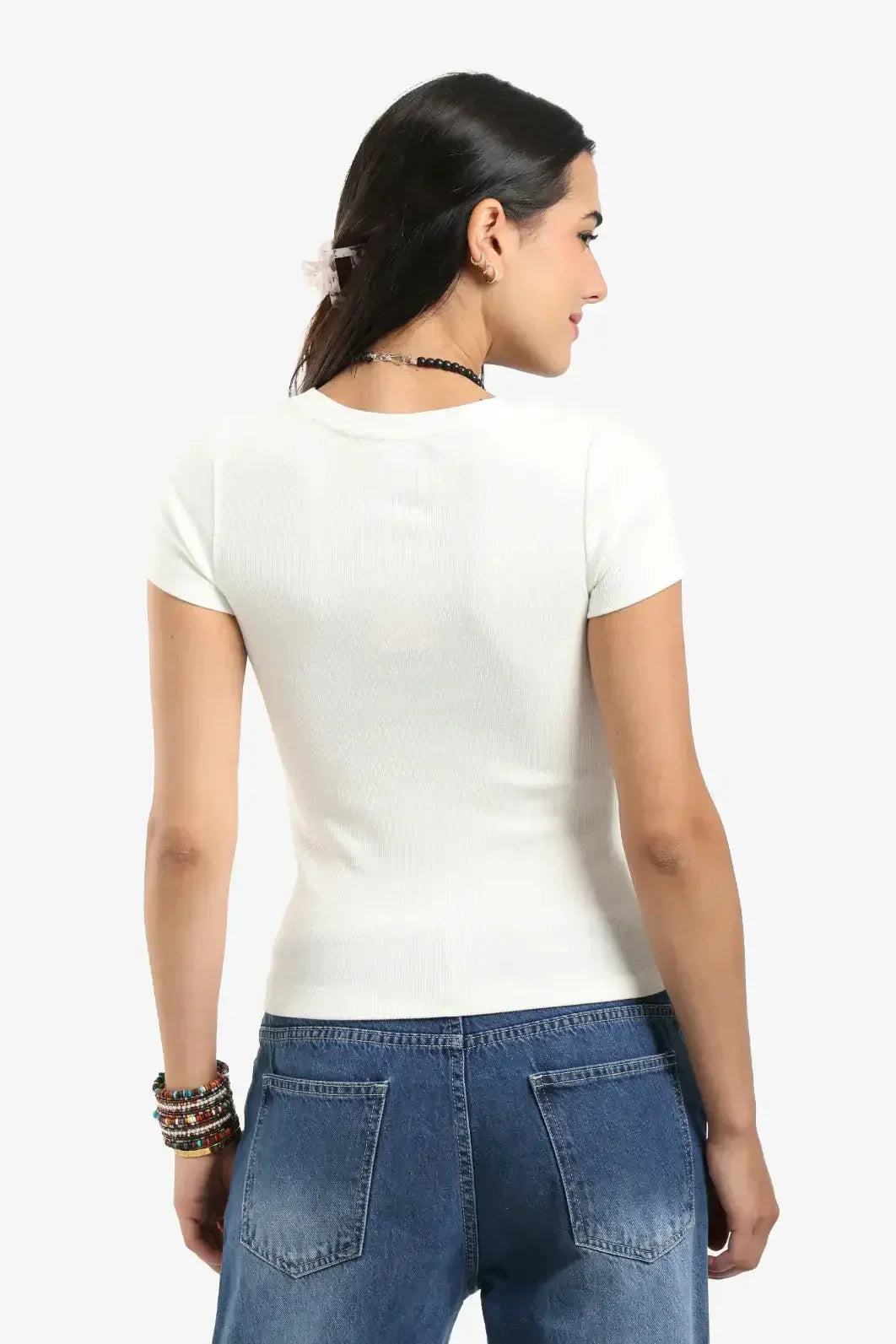 Carina - Ribbed V-Neck Fitted Top 7