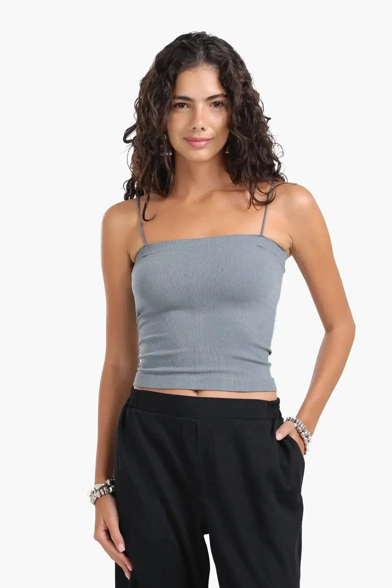 Carina - Ribbed Square Neck Top 1