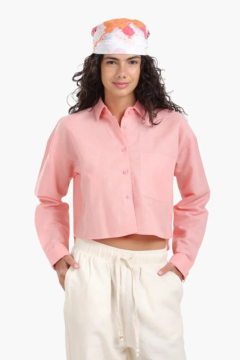 Carina - Long Sleeves Cropped Shirt 3
