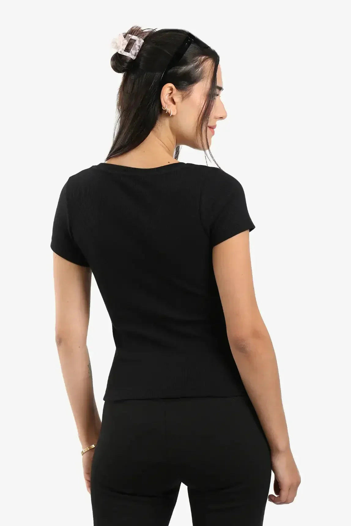 Carina - Ribbed V-Neck Fitted Top 11