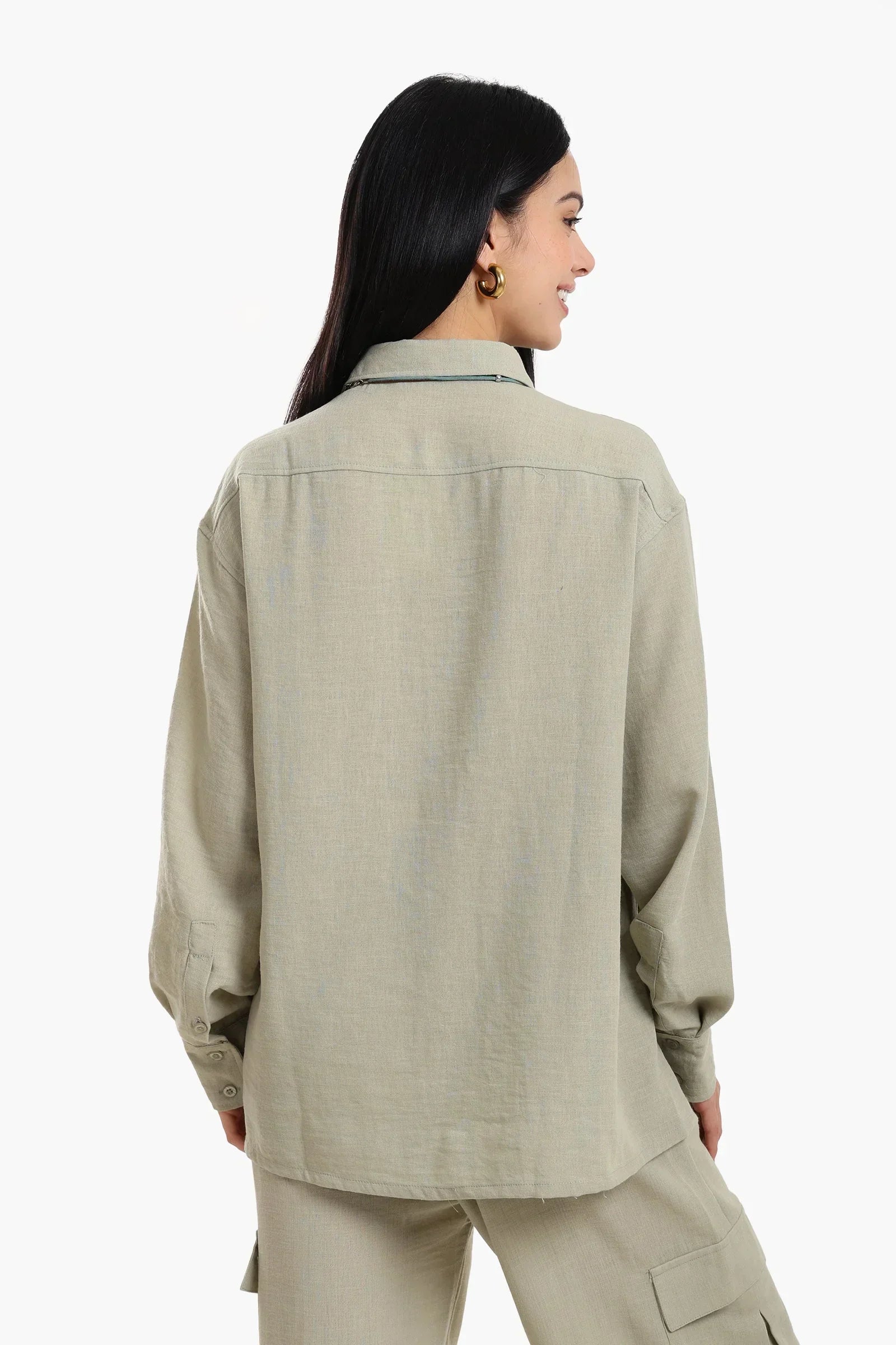 Clue - Lounge Shirt with Buttoned Slit 11