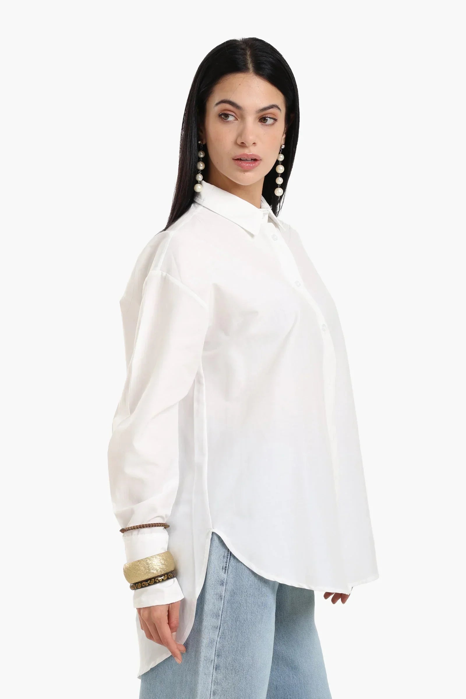 Clue - Asymmetrical Viscose Relaxed Shirt 10