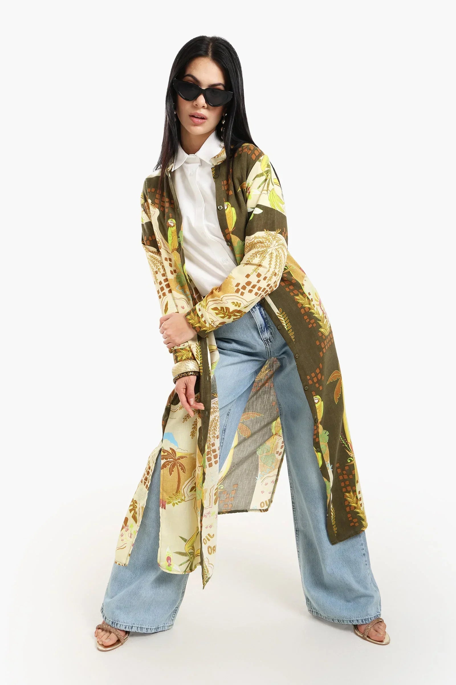 Clue - Mandarin Collar Shirt Dress 4