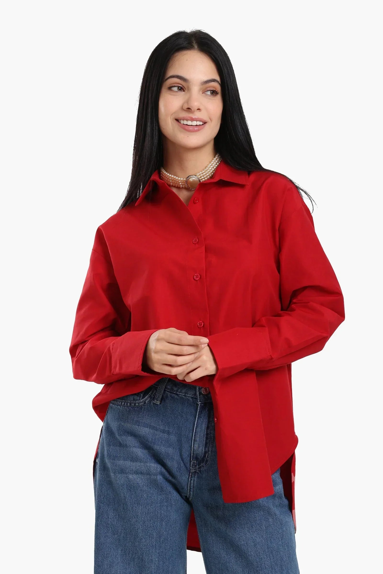 Clue - Asymmetrical Viscose Relaxed Shirt 6