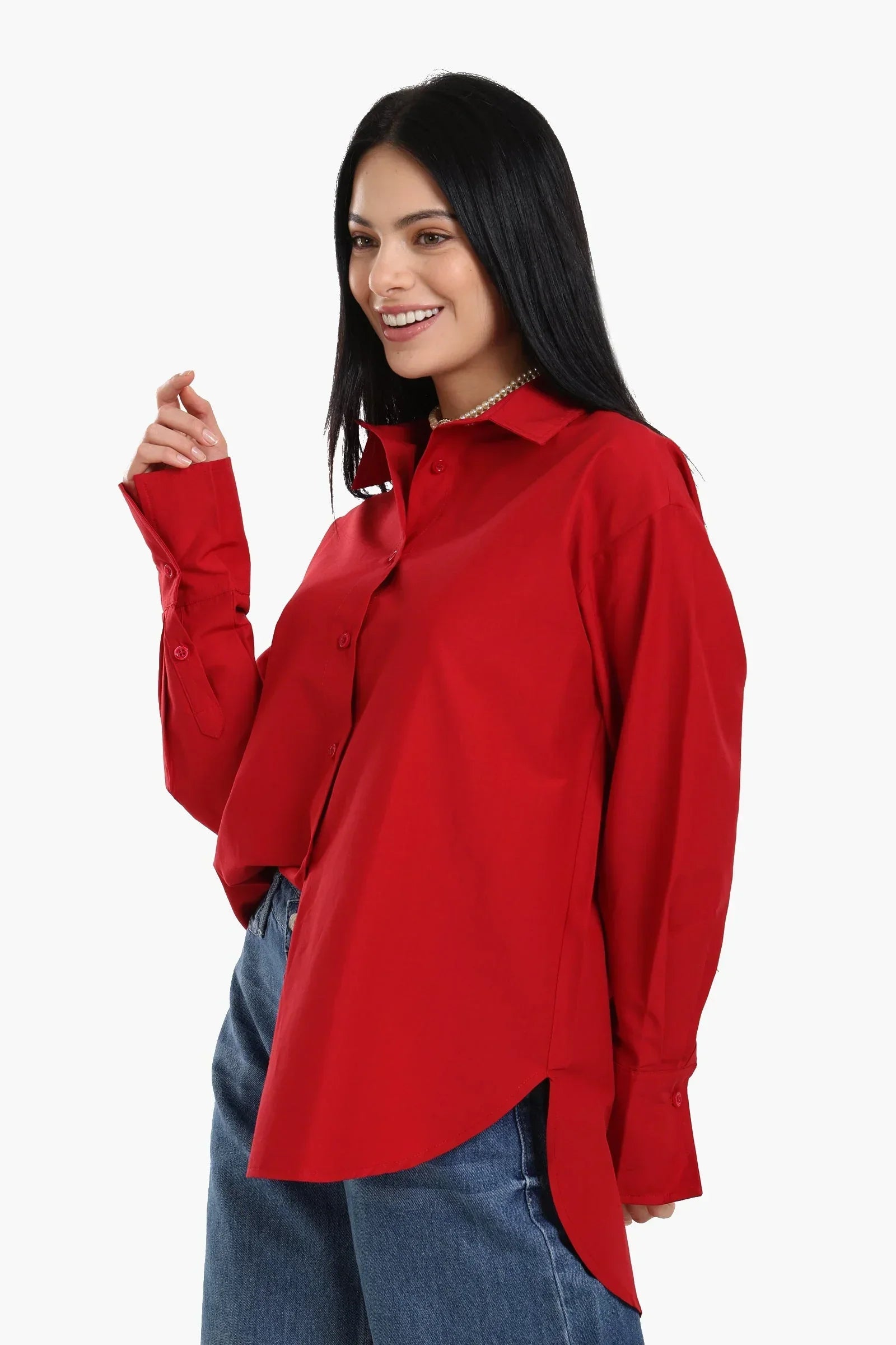 Clue - Asymmetrical Viscose Relaxed Shirt 7