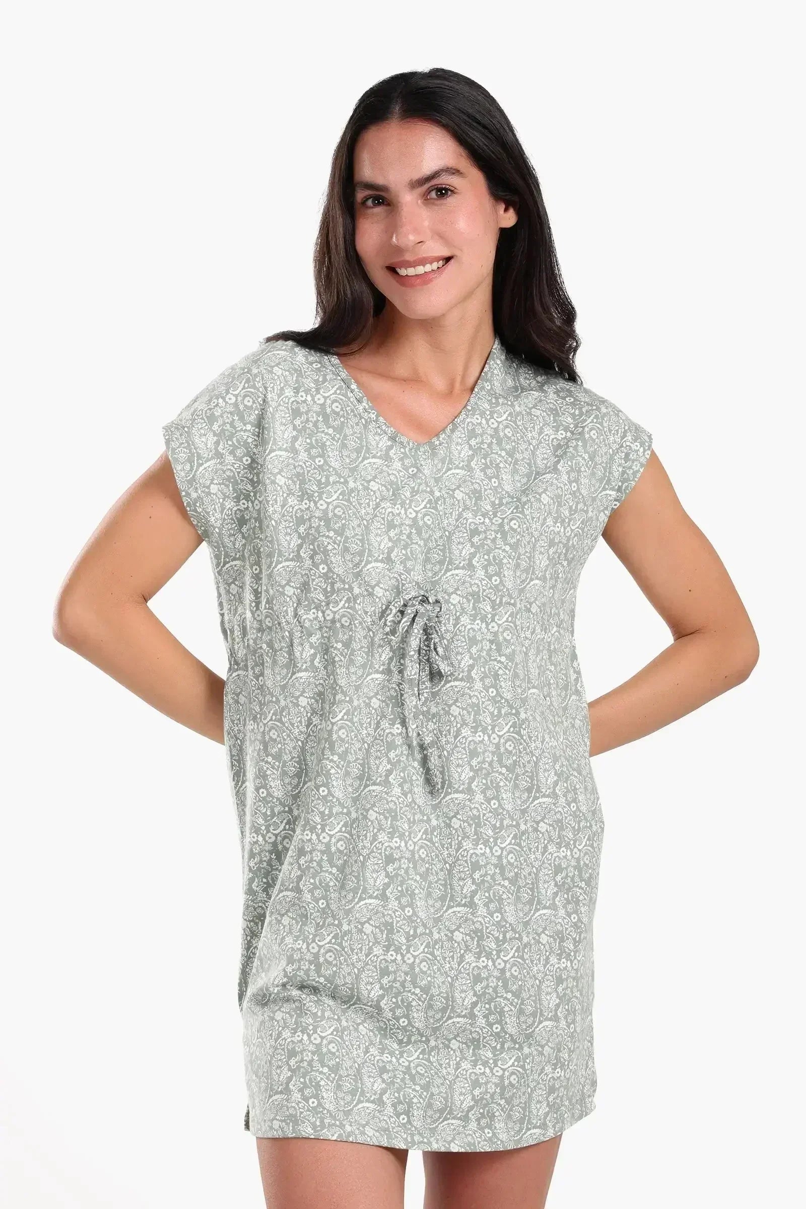 Carina - Front Tie Printed Nightgown 1