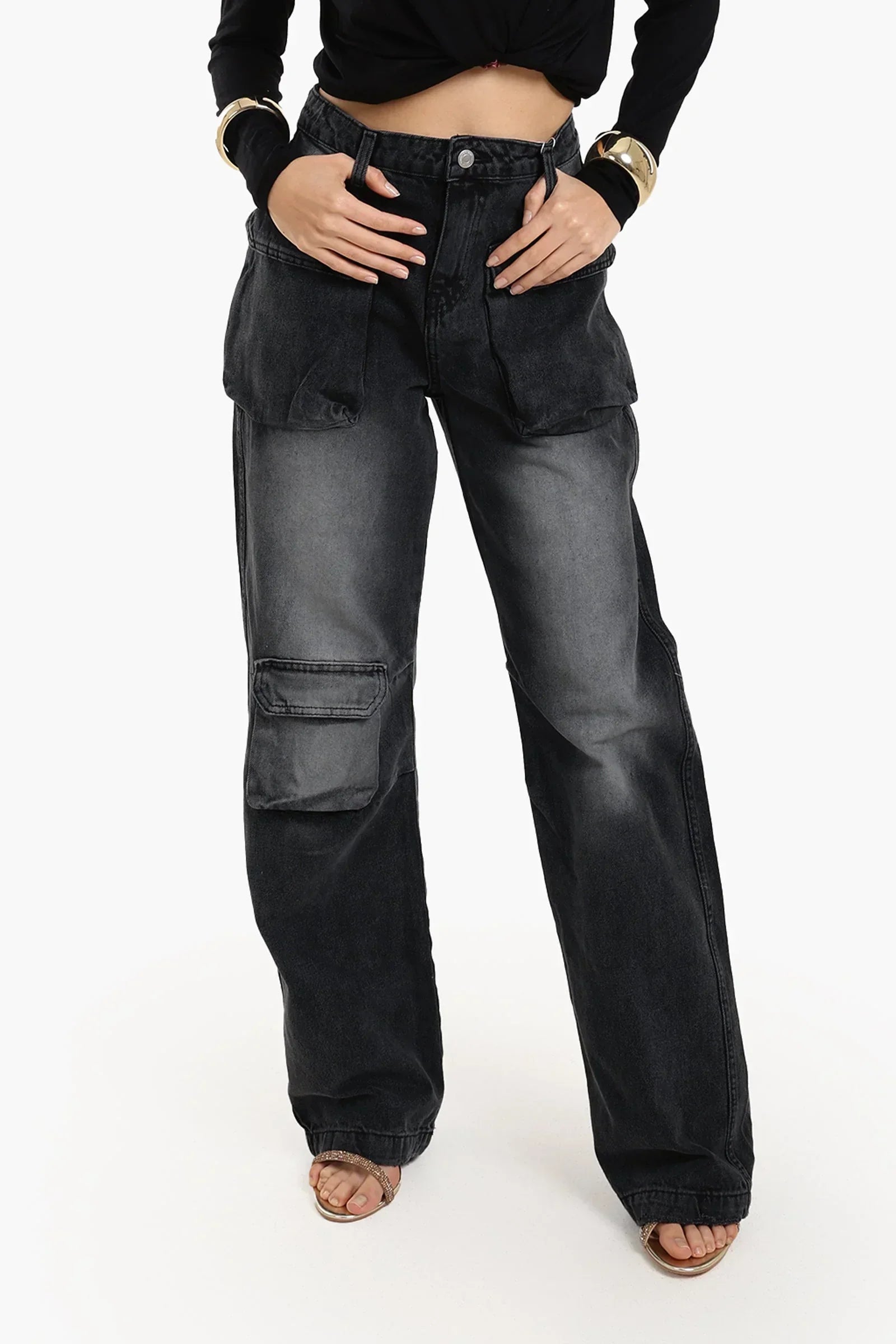 Clue - Washed Dark Grey Jeans 2