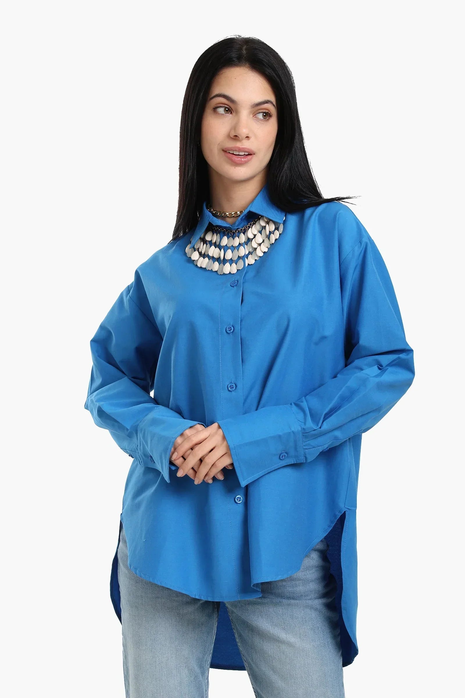 Clue - Asymmetrical Viscose Relaxed Shirt 2
