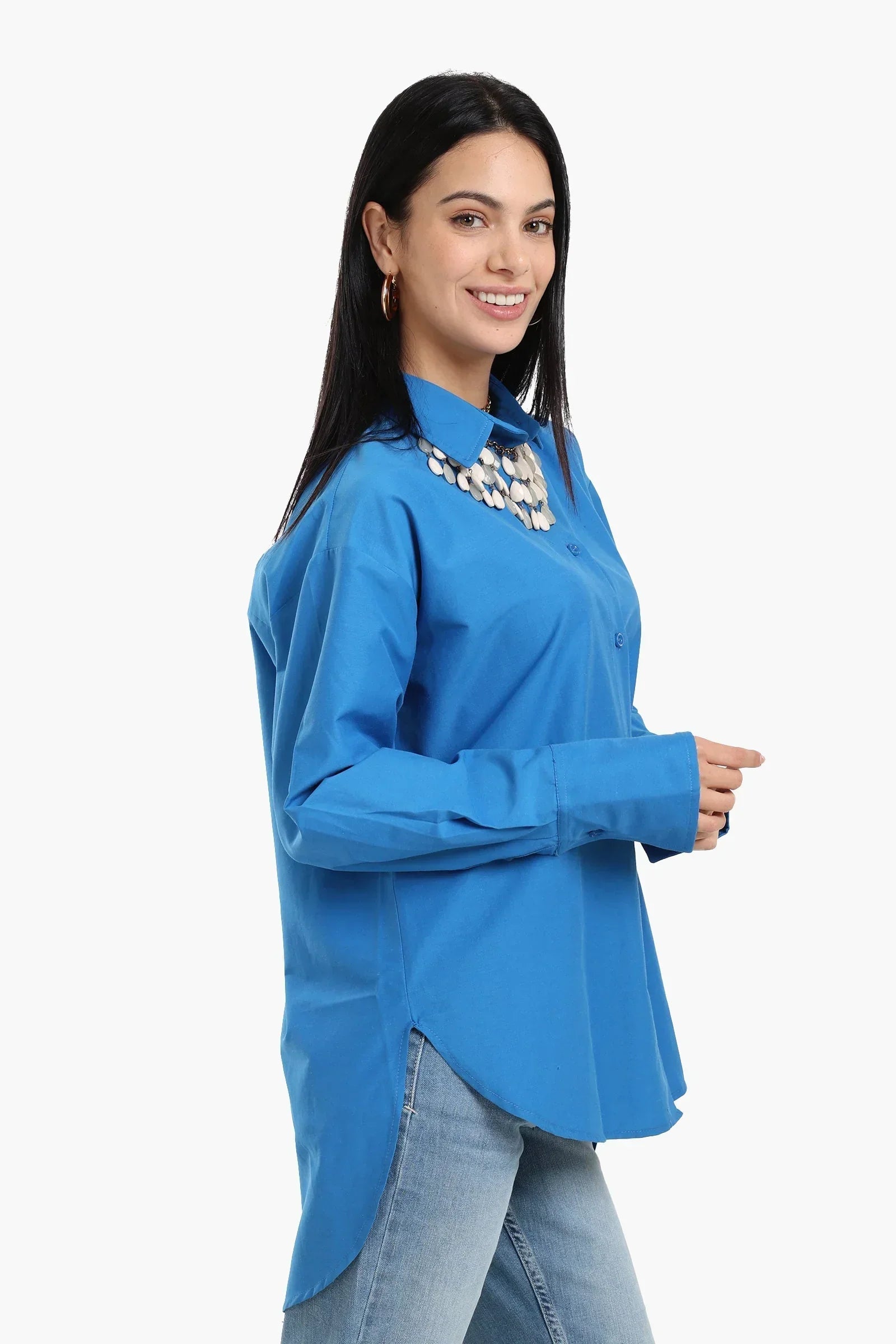 Clue - Asymmetrical Viscose Relaxed Shirt 3