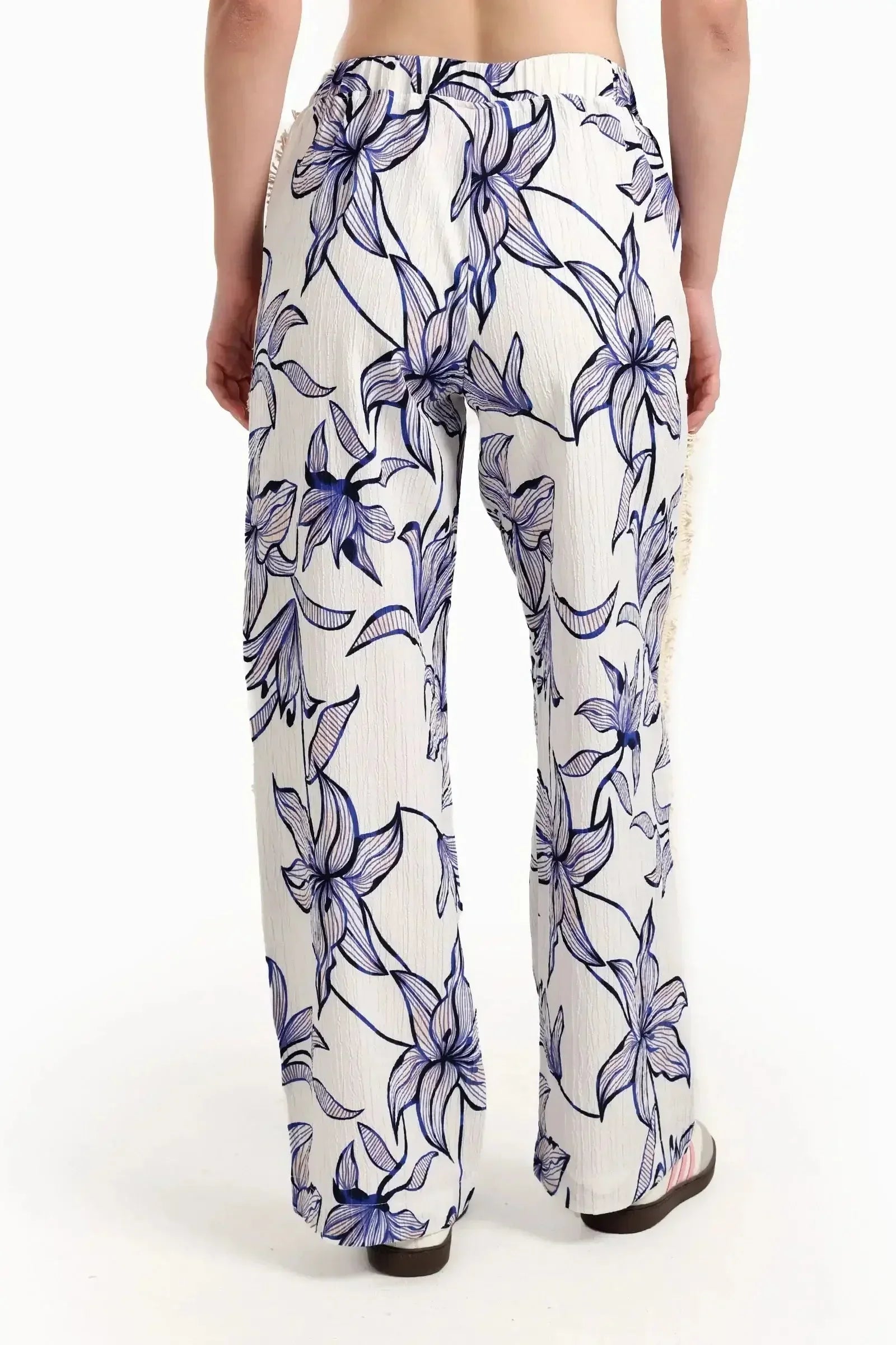 Carina - Floral Pants with Fringe Detail 3