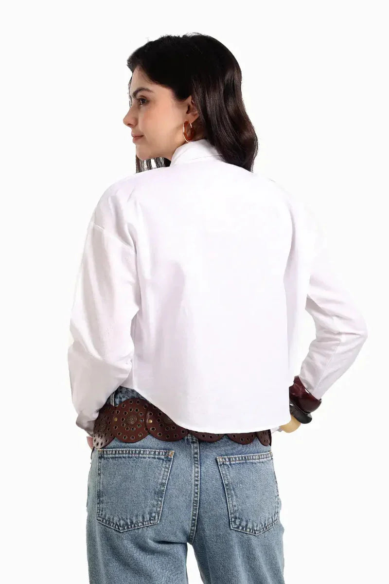 Carina - Long Sleeves Cropped Shirt 6