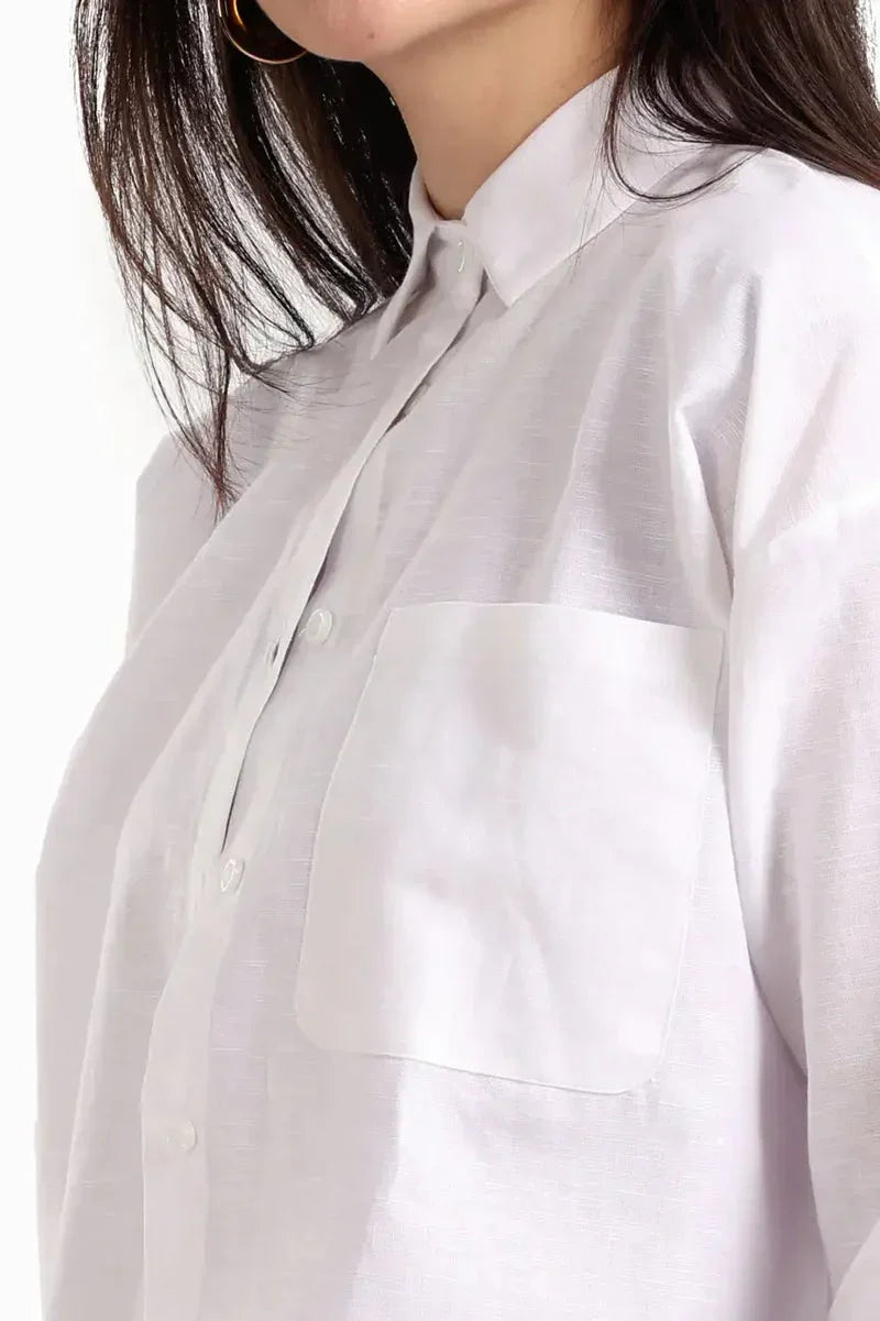 Carina - Long Sleeves Cropped Shirt 8