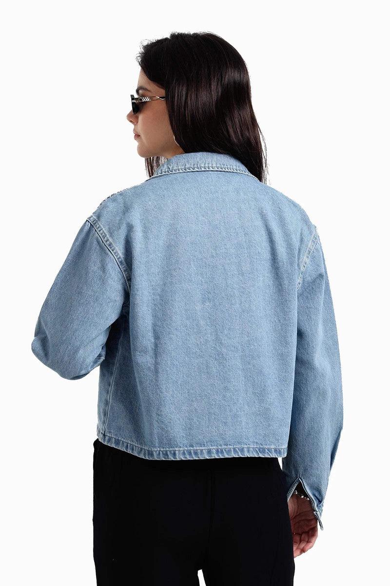 Carina - Classic Cropped Denim Jacket 3