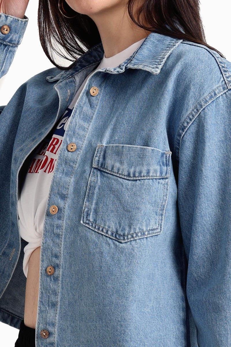 Carina - Classic Cropped Denim Jacket 4