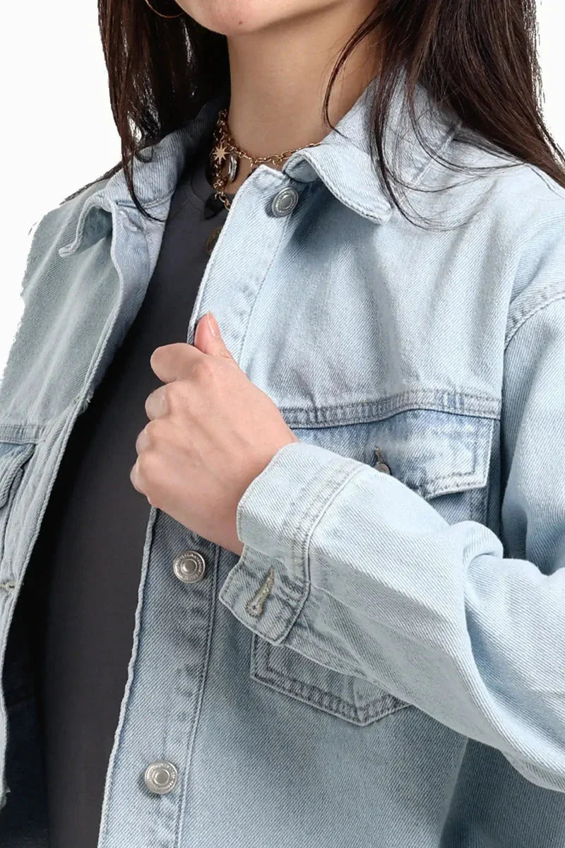 Carina - Denim Cropped Shirt 4