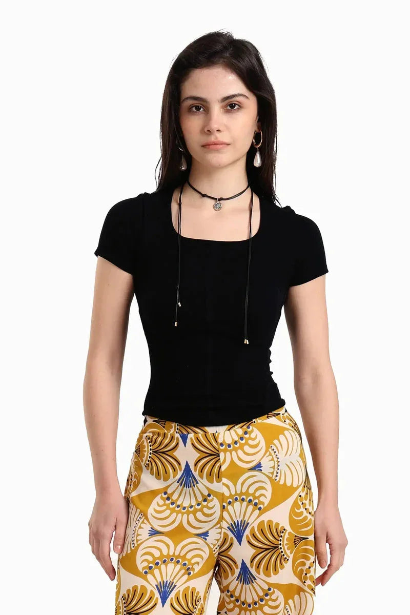 Carina - Ribbed Corset Top 1