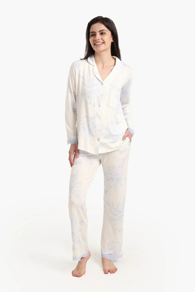Carina - Floral Print Pyjama Set 1