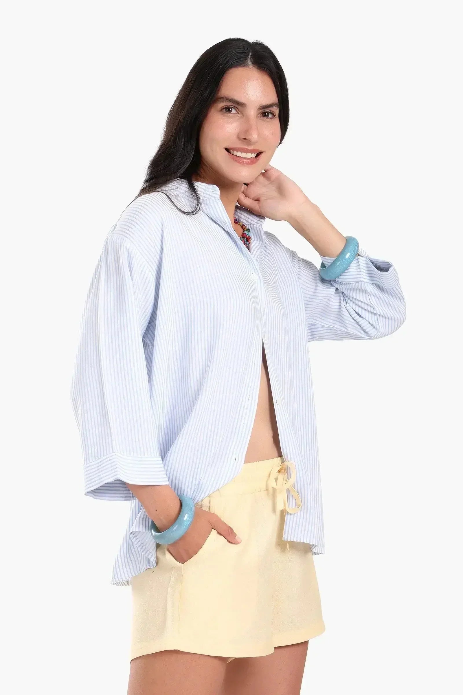 Carina - Striped 3/4 Sleeve Shirt 2