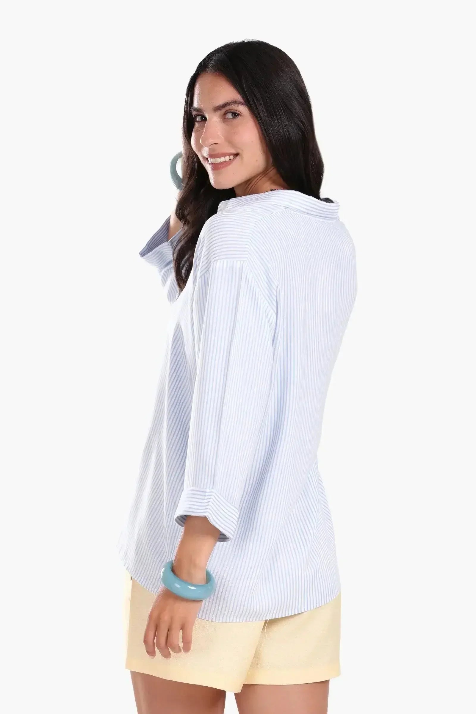 Carina - Striped 3/4 Sleeve Shirt 3